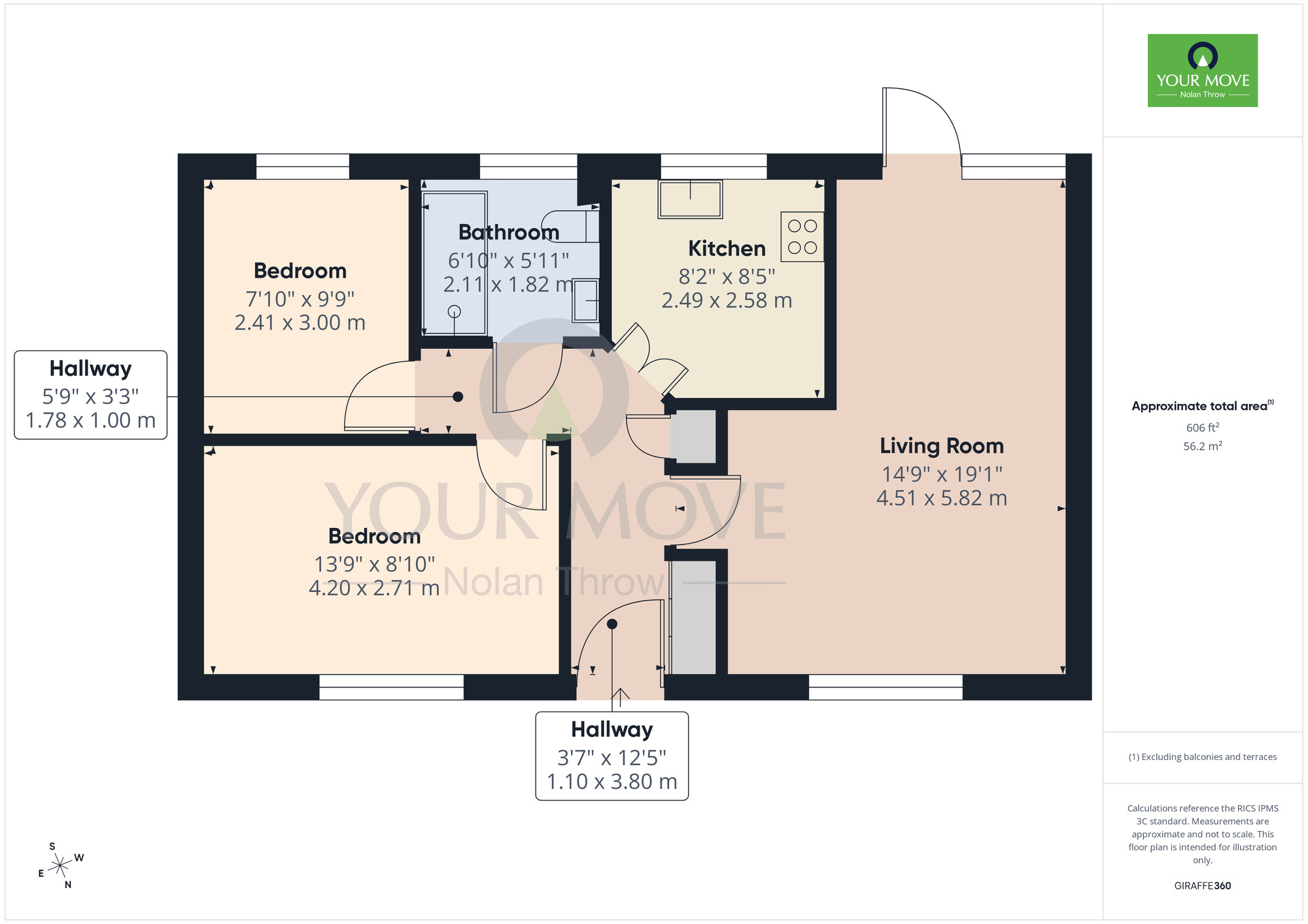 Floorplan of 2 bedroom Mid Terrace Bungalow for sale, Pond Farm Close, Duston, Northamptonshire, NN5