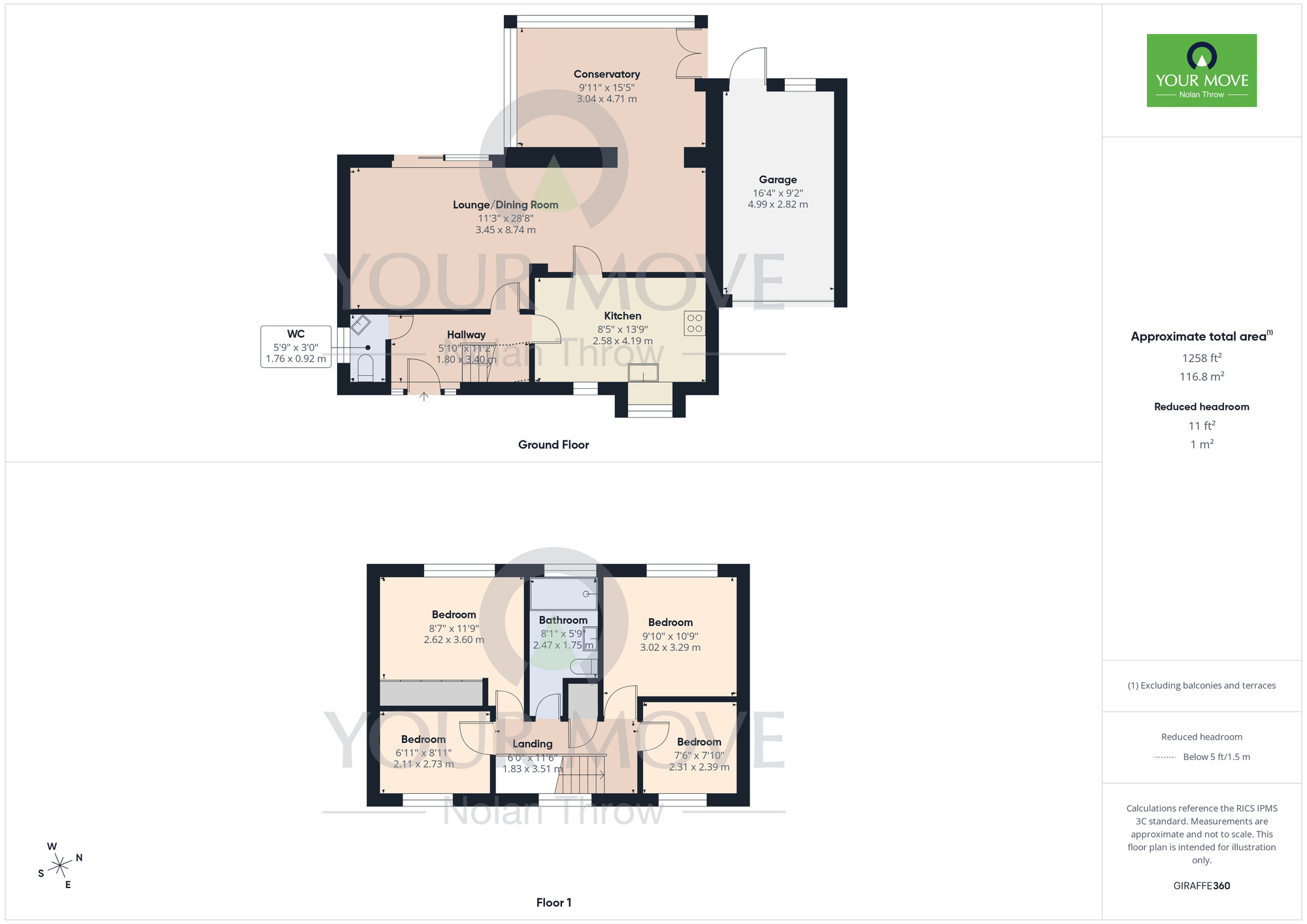 Floorplan of 4 bedroom Link Detached House for sale, Orchard Way, Harpole, Northamptonshire, NN7