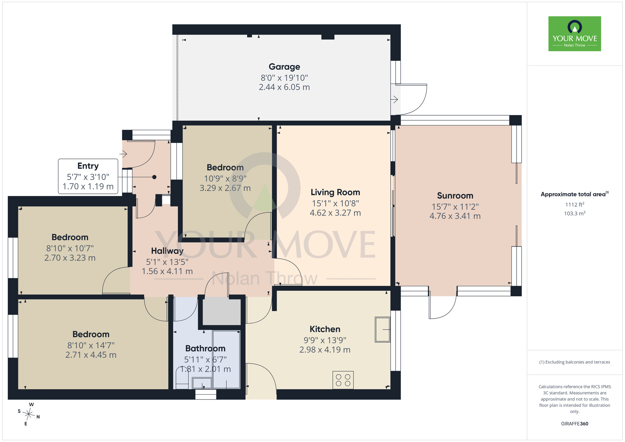 Floorplan of 3 bedroom Detached Bungalow for sale, Hibiscus Close, Northampton, Northamptonshire, NN3