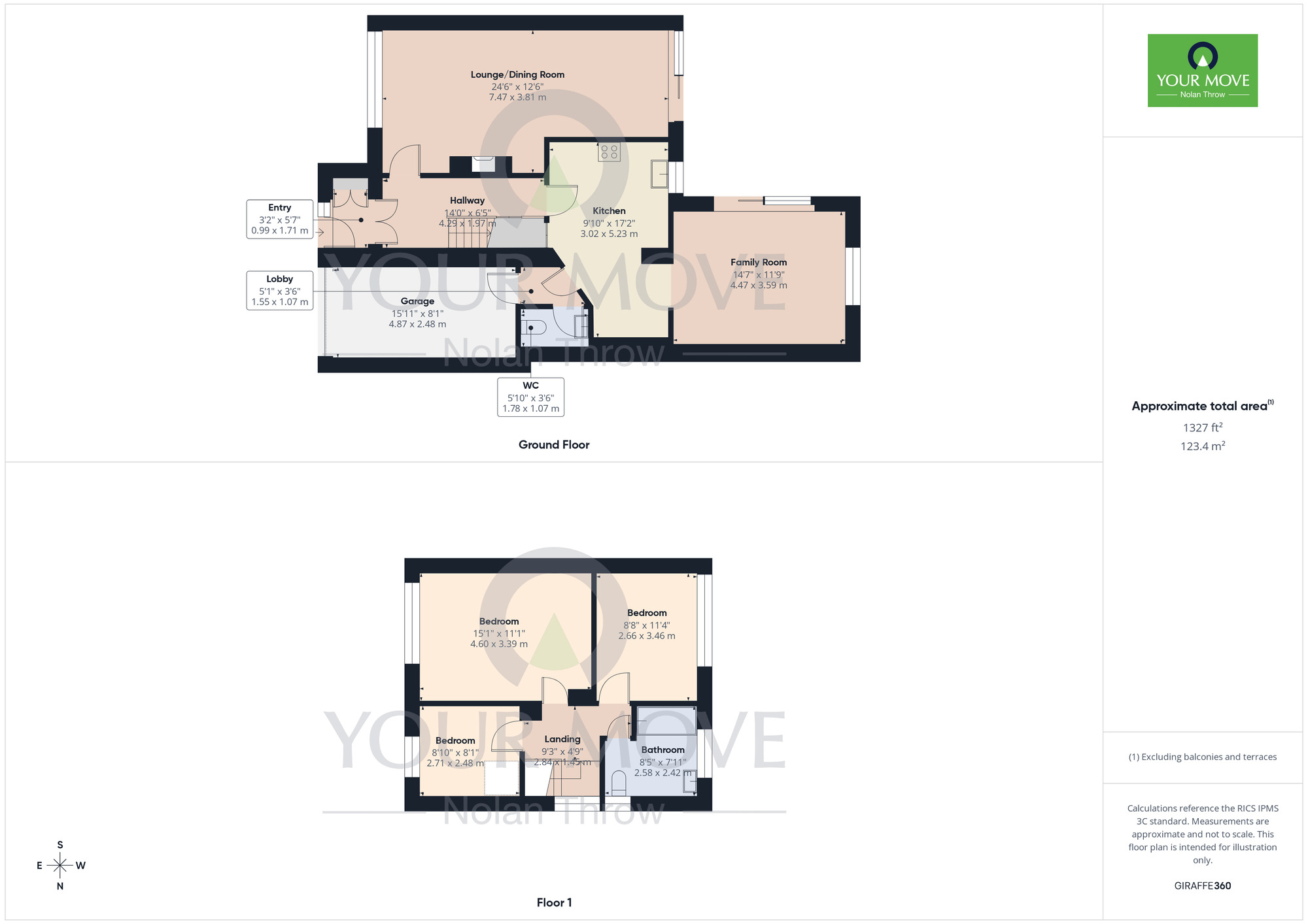 Floorplan of 3 bedroom Semi Detached House for sale, Meadow Close, Duston, Northamptonshire, NN5