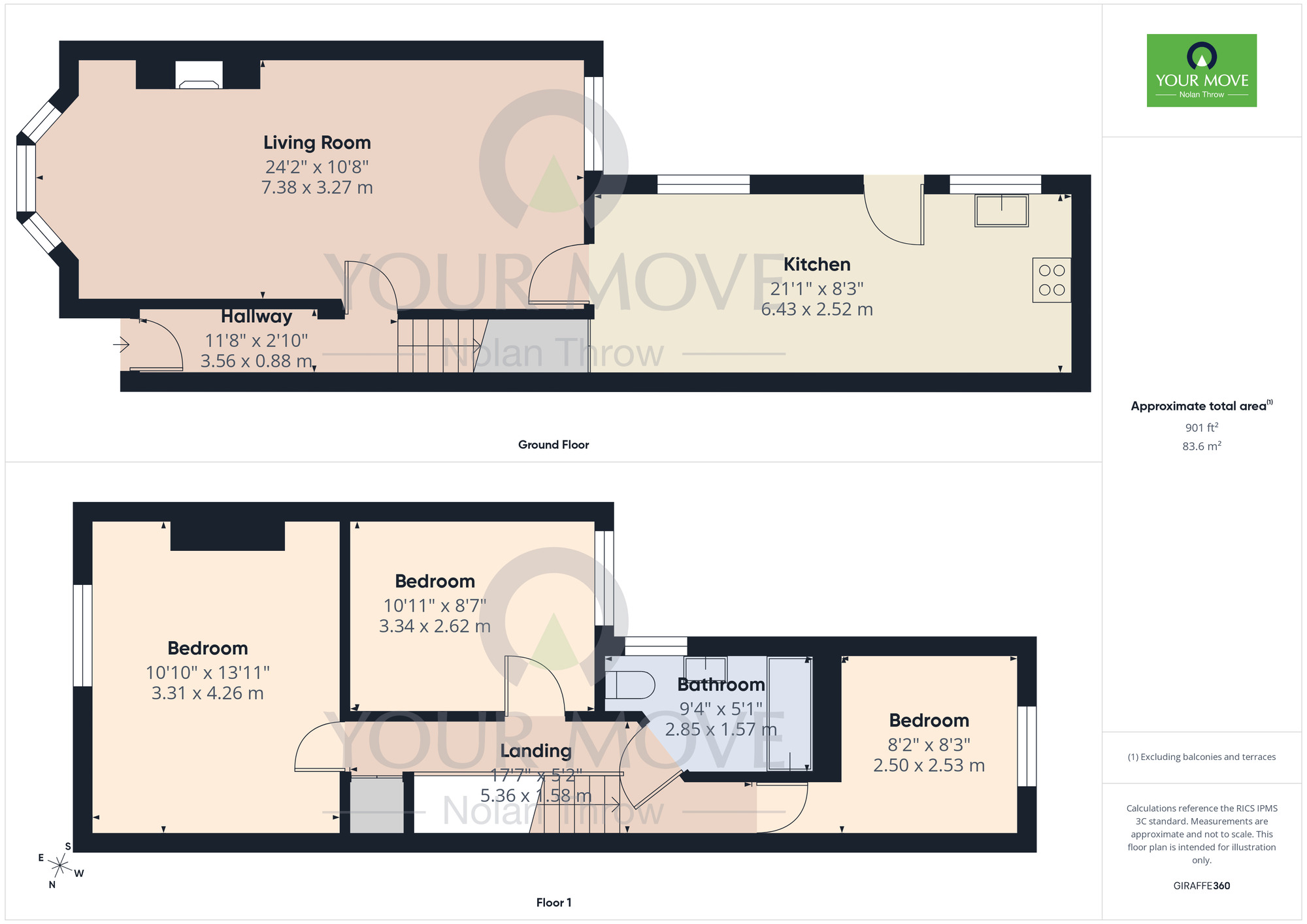 Floorplan of 3 bedroom Mid Terrace House to rent, Fife Street, St James, Northamptonshire, NN5