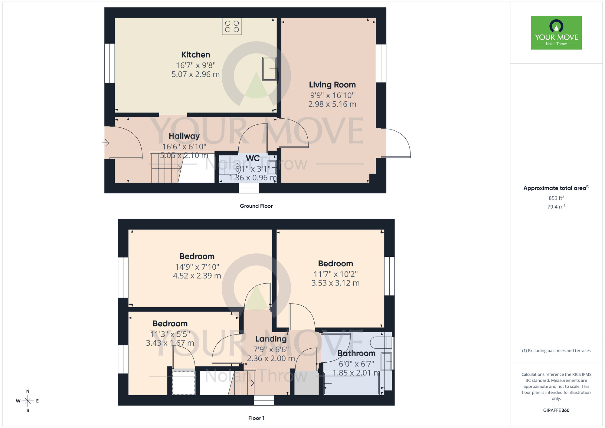 Floorplan of 3 bedroom End Terrace House for sale, Eden Road, Duston, Northamptonshire, NN5