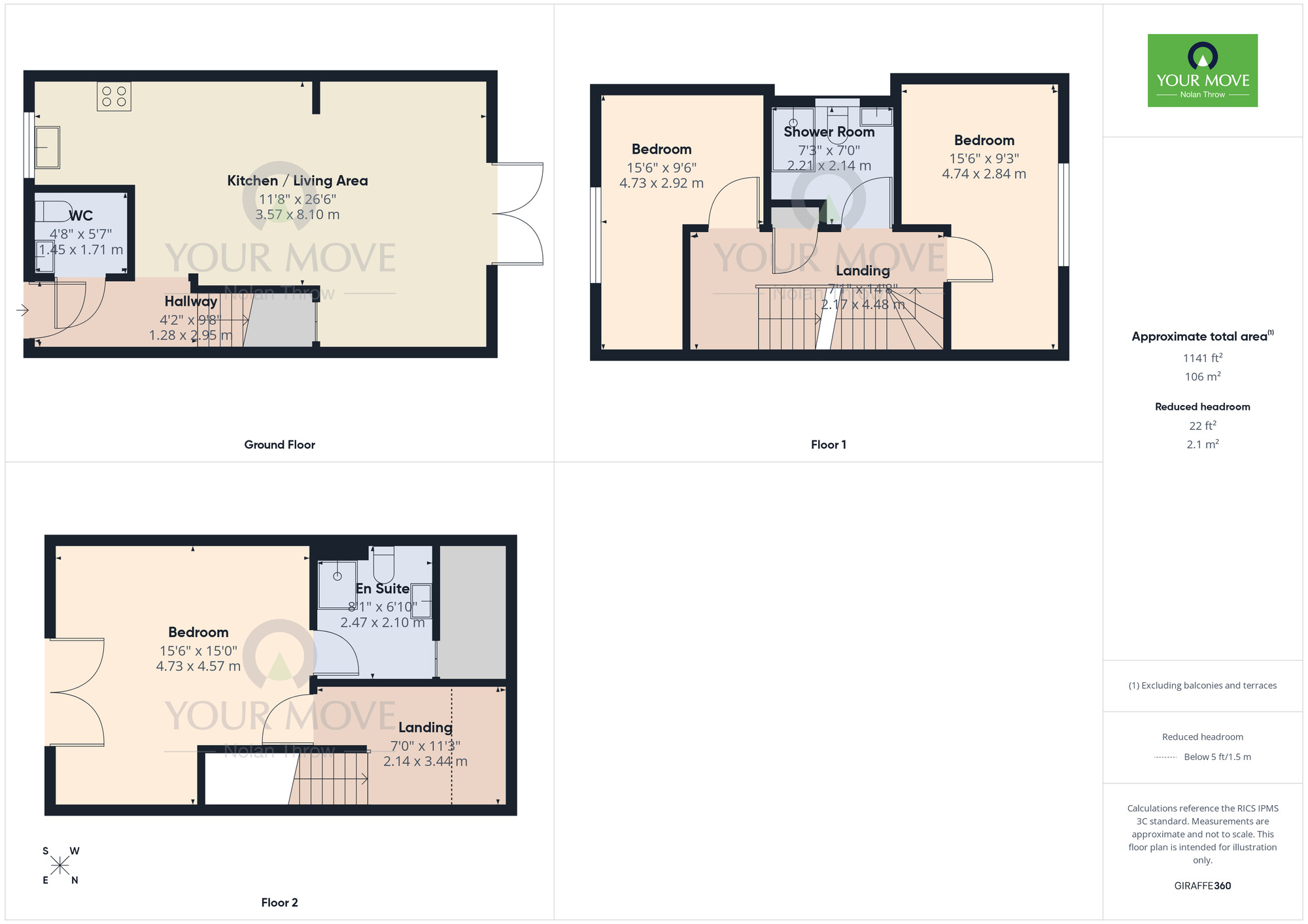 Floorplan of 3 bedroom Mid Terrace House for sale, Knot Tiers Drive, Upton, Northamptonshire, NN5