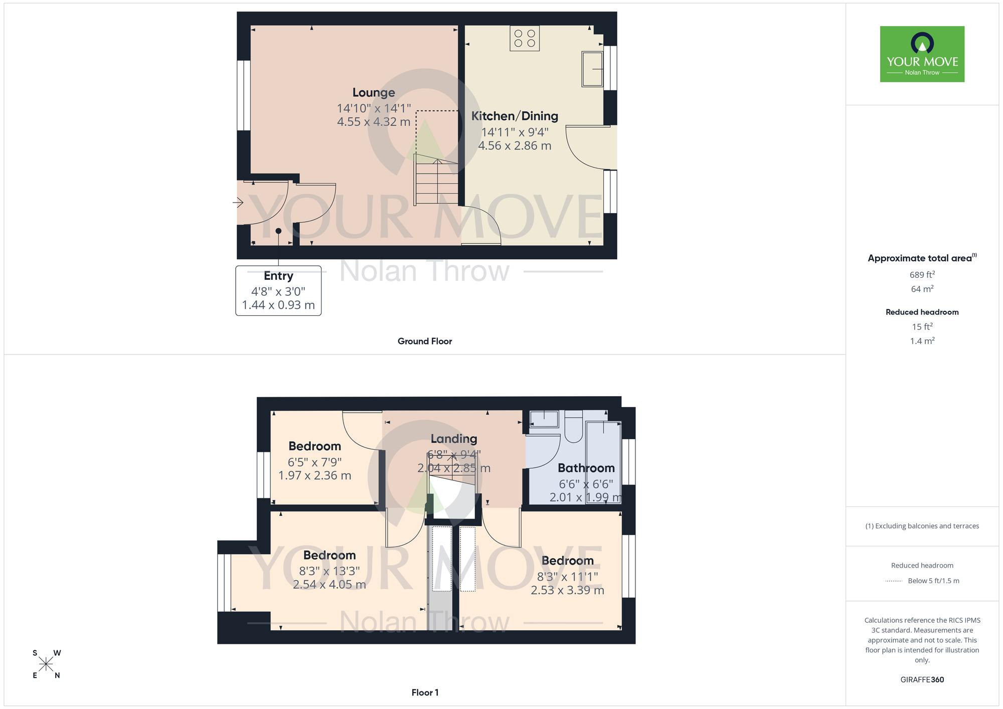 Floorplan of 3 bedroom Mid Terrace House for sale, Martel Close, Duston, Northamptonshire, NN5