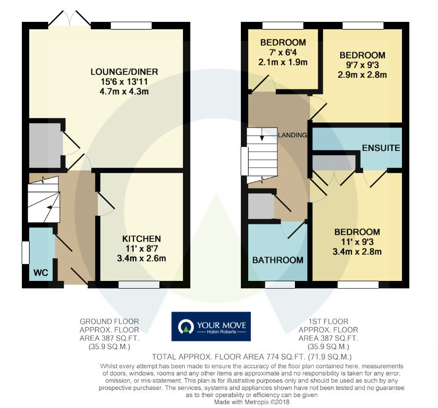 Floorplan of 3 bedroom End Terrace House for sale, South Meadow Road, Northampton, Northamptonshire, NN5