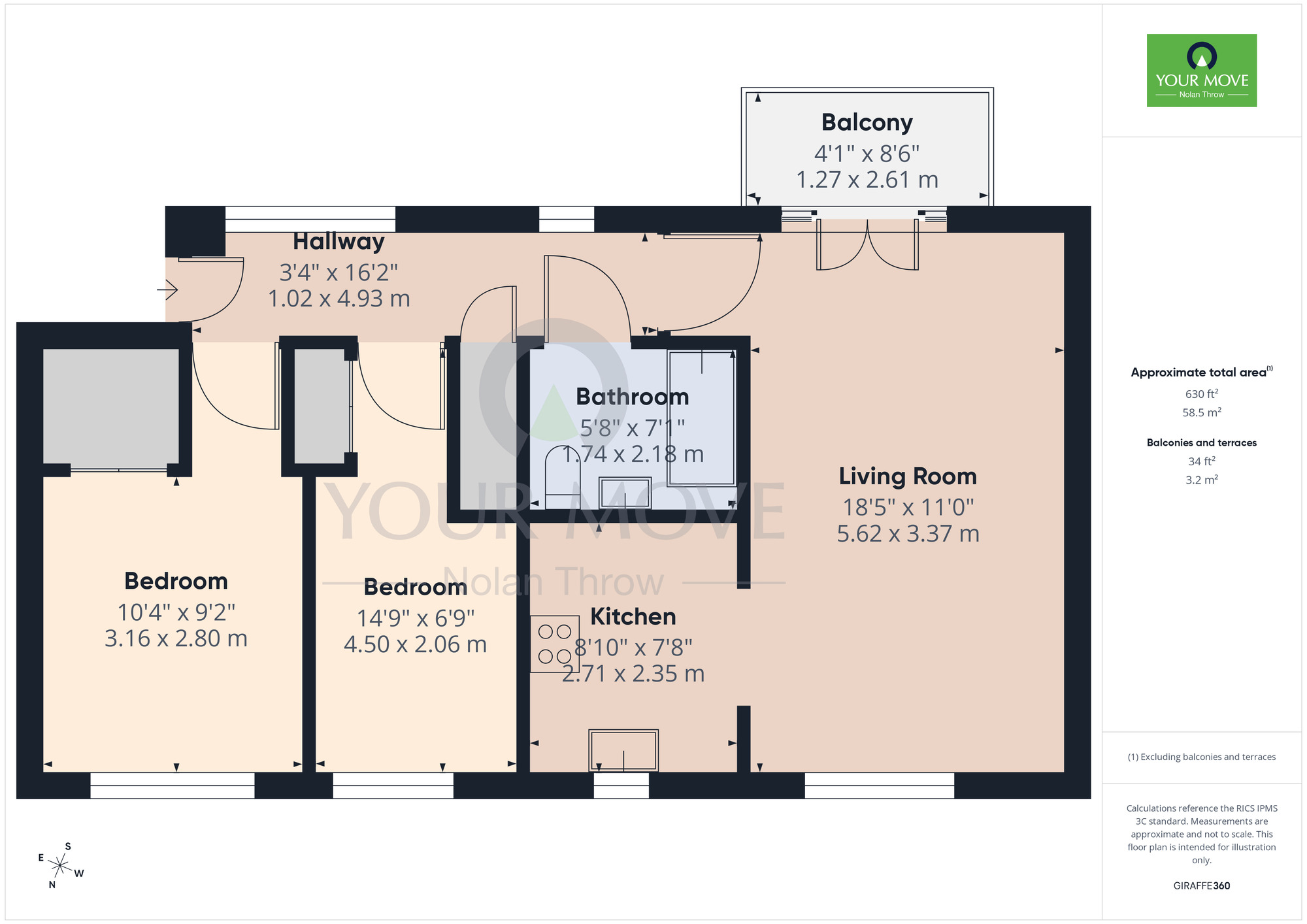 Floorplan of 2 bedroom Flat for sale, Far End, St James, Northamptonshire, NN5