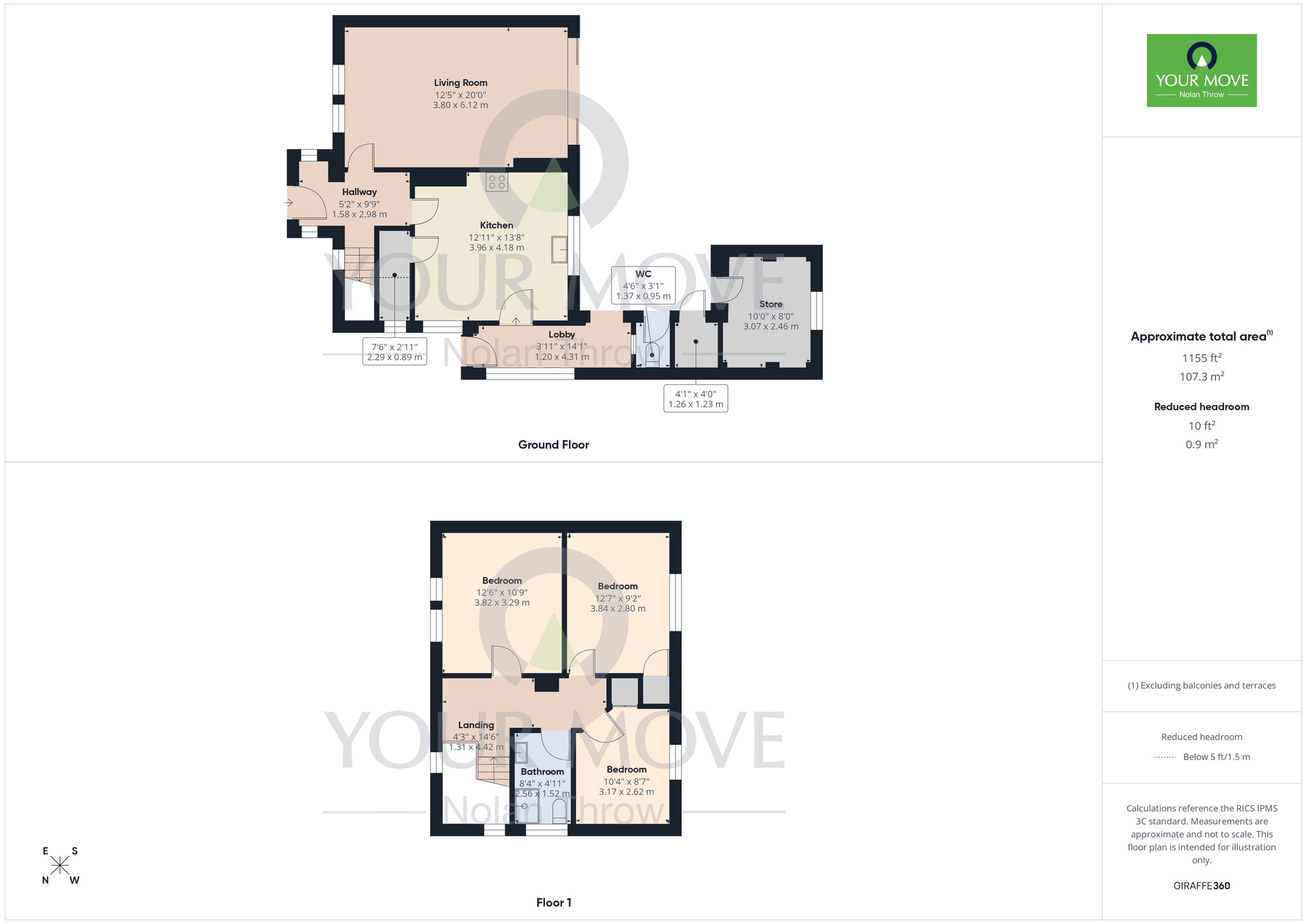 Floorplan of 3 bedroom Semi Detached House for sale, Castle Bush, Duston, Northamptonshire, NN5