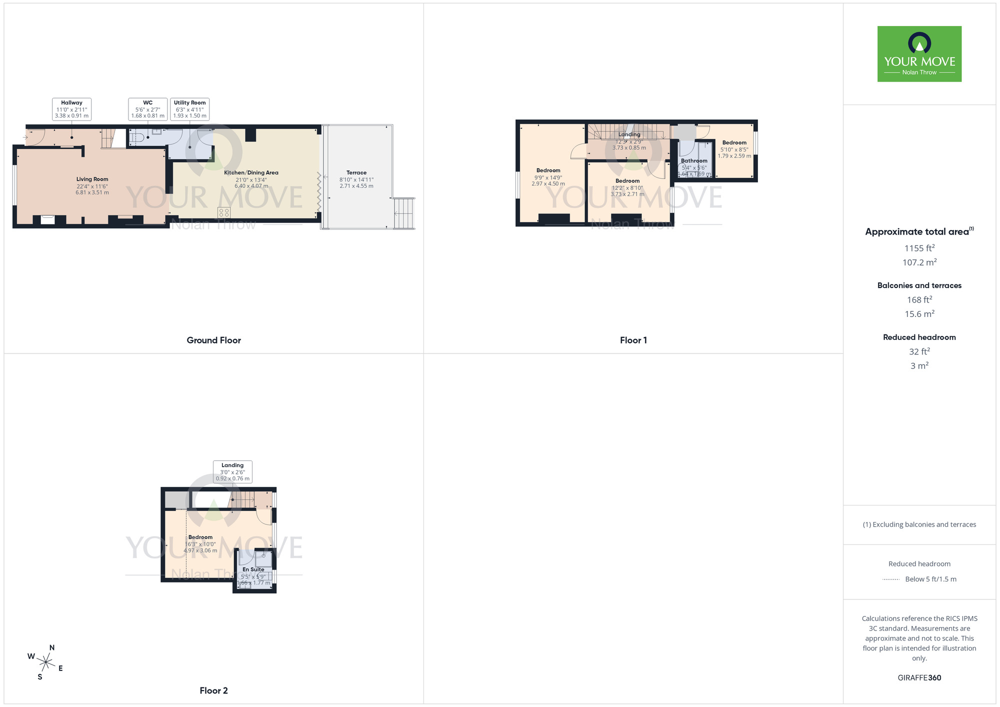 Floorplan of 4 bedroom Mid Terrace House for sale, Beechwood Road, Duston, Northamptonshire, NN5