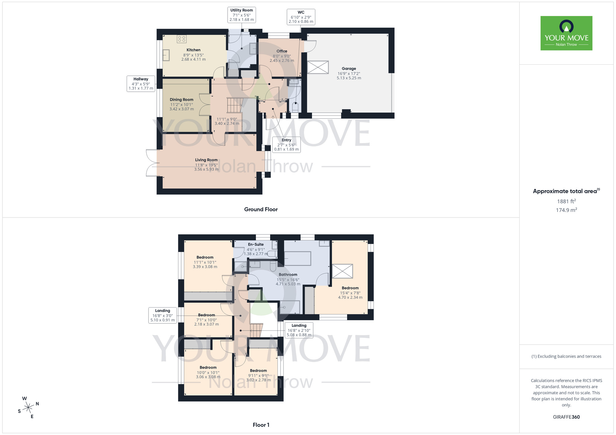 Floorplan of 5 bedroom Detached House for sale, Portstone Close, Duston, Northamptonshire, NN5