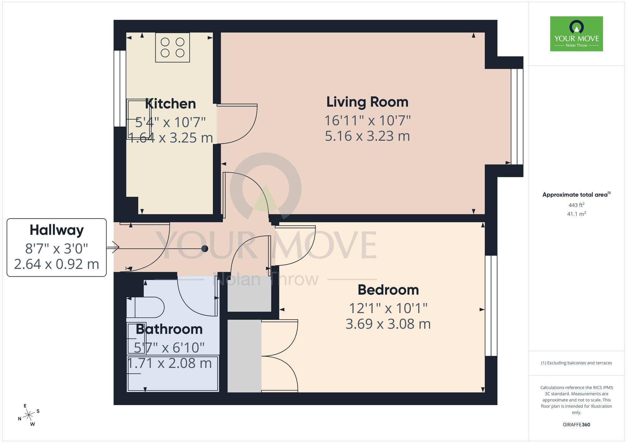 Floorplan of 1 bedroom Flat for sale, Portstone Close, Duston, Northamptonshire, NN5