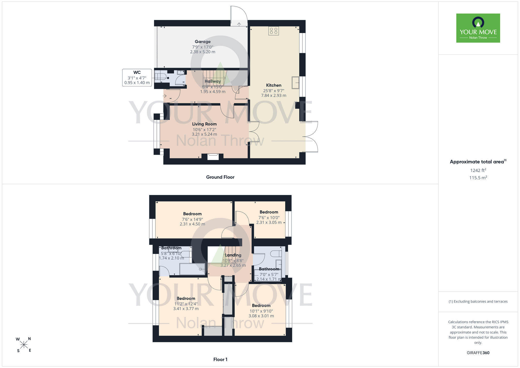 Floorplan of 4 bedroom Detached House for sale, Knighton Close, Duston, Northamptonshire, NN5