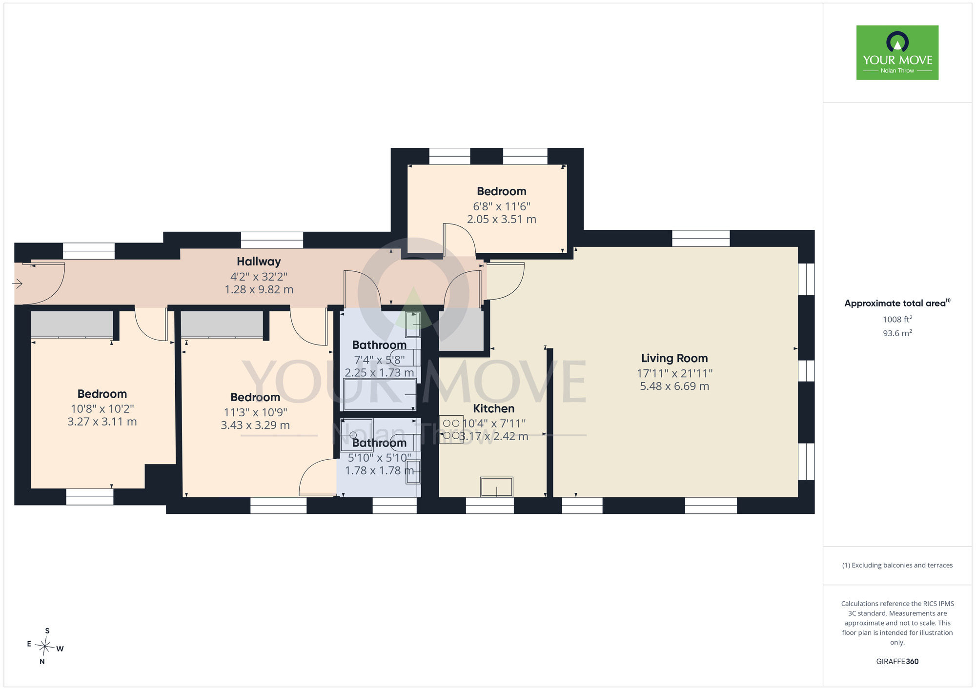 Floorplan of 3 bedroom Flat for sale, South Meadow Road, St Crispins, Northampton, NN5
