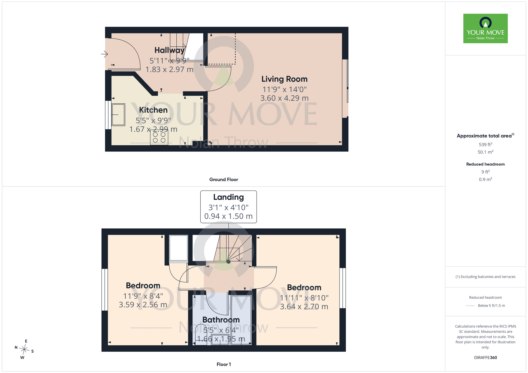 Floorplan of 2 bedroom Mid Terrace House for sale, Touraine Close, Duston, Northamptonshire, NN5