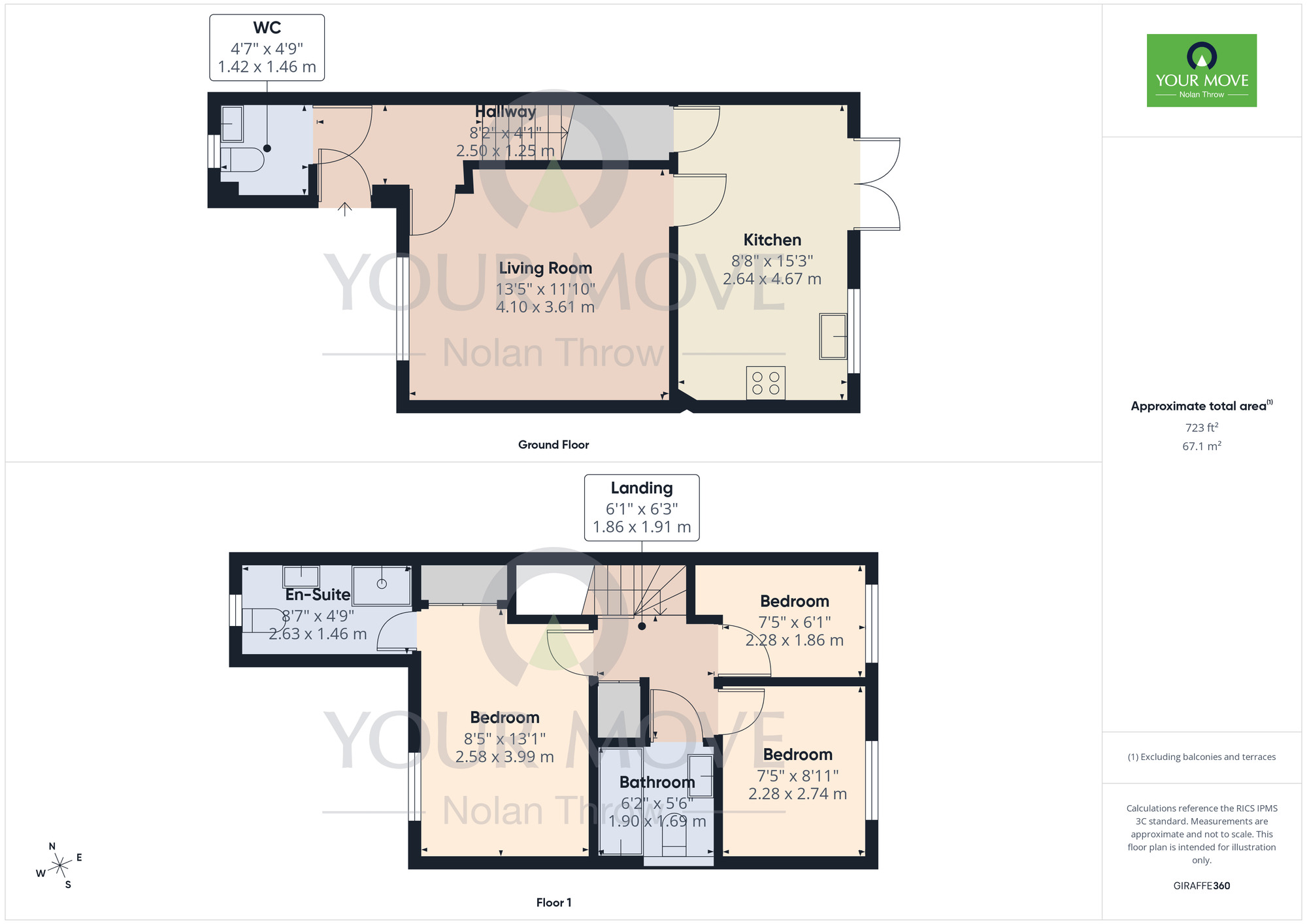Floorplan of 3 bedroom Semi Detached House for sale, Camelot Way, Duston, Northamptonshire, NN5