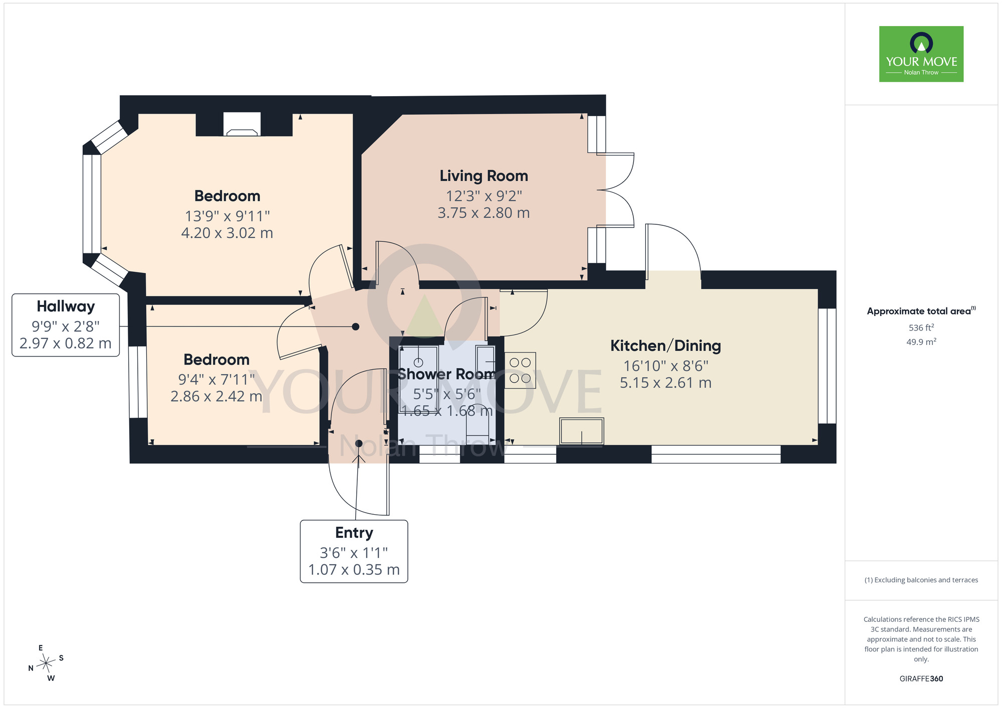 Floorplan of 2 bedroom Semi Detached Bungalow for sale, Malcolm Drive, Northampton, Northamptonshire, NN5