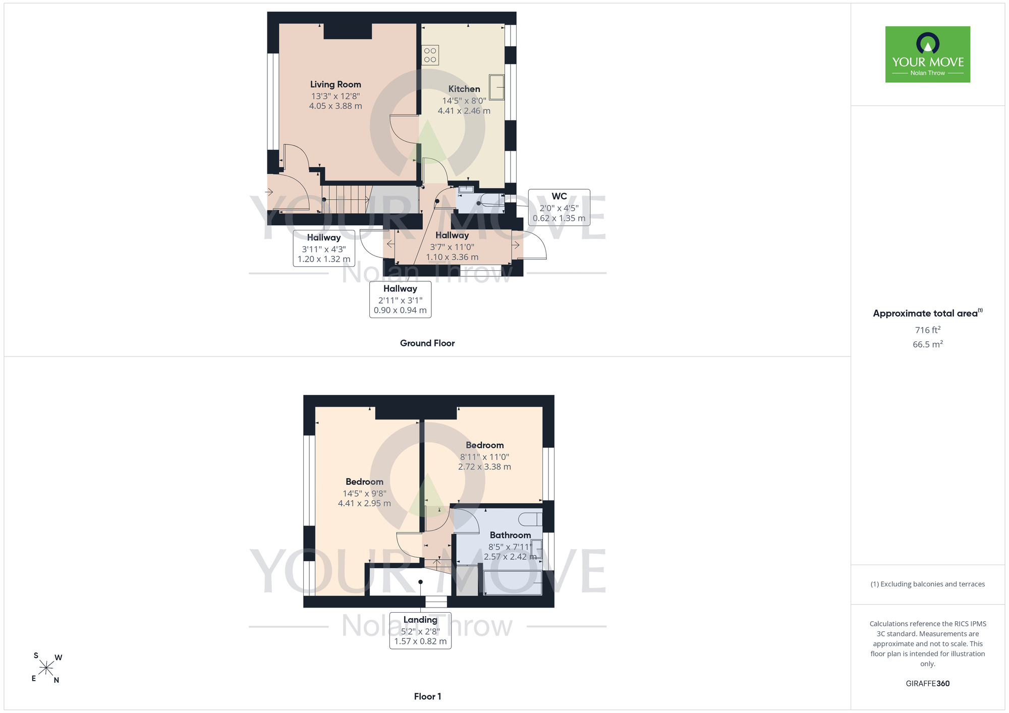 Floorplan of 2 bedroom Semi Detached House for sale, Merthyr Road, Northampton, Northamptonshire, NN5