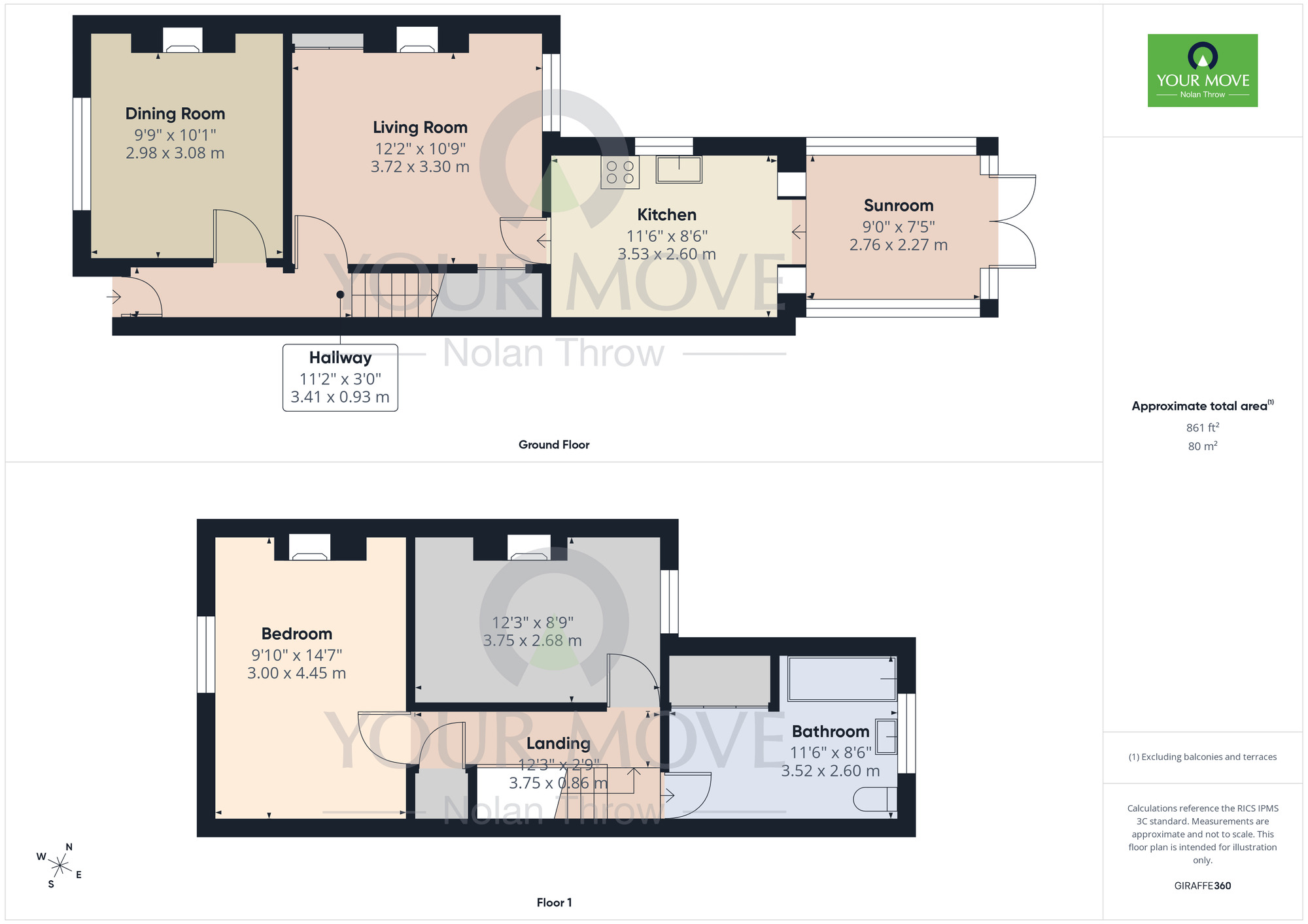 Floorplan of 2 bedroom Mid Terrace House for sale, Beechwood Road, Duston, Northamptonshire, NN5