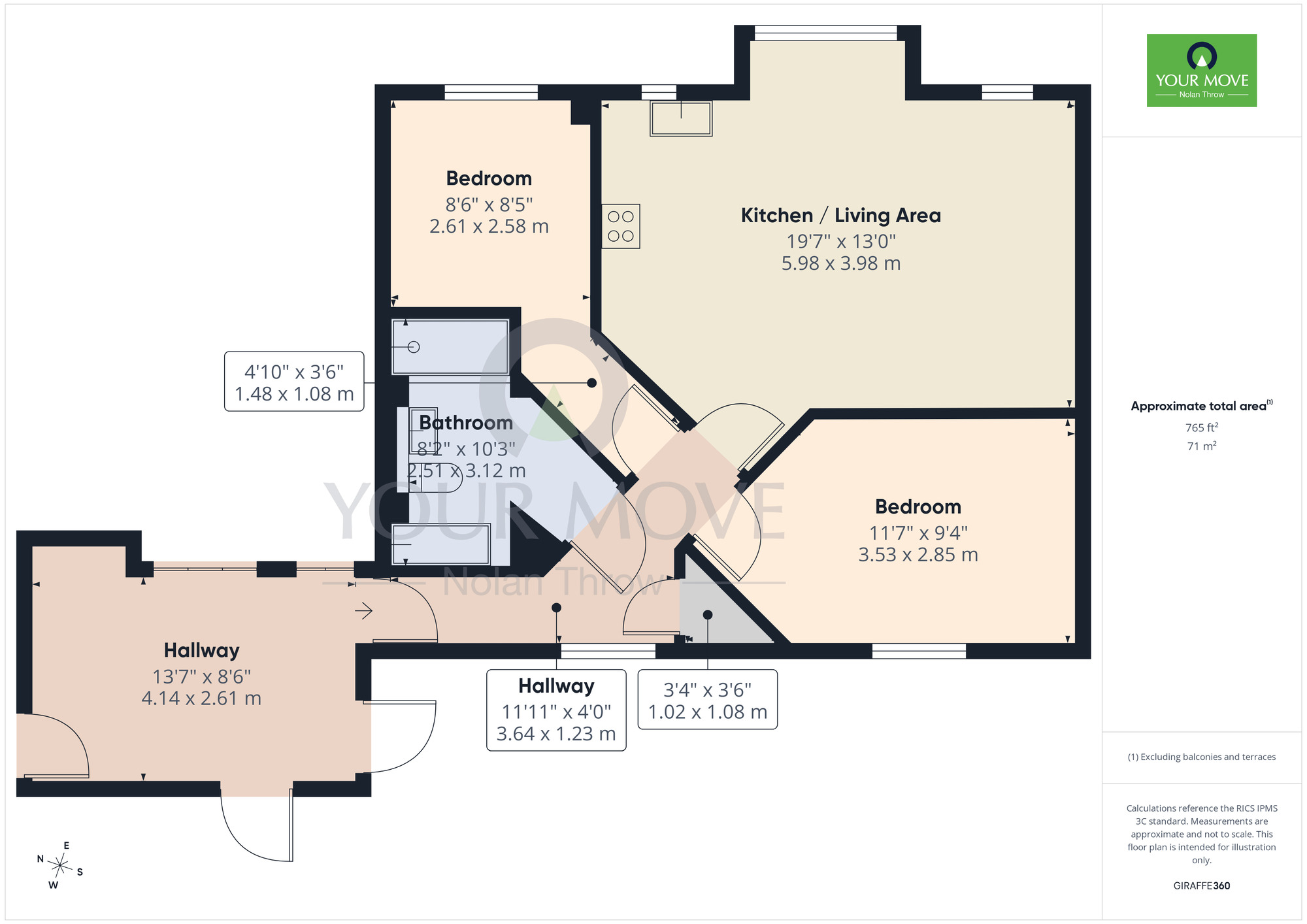 Floorplan of 2 bedroom Flat for sale, Conquerors Way, Upton, Northampton, NN5