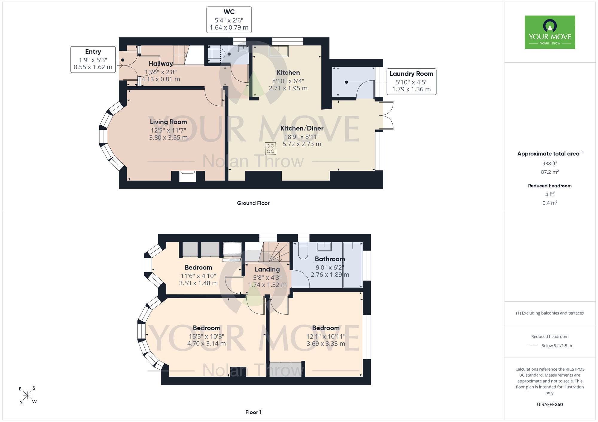 Floorplan of 3 bedroom Semi Detached House for sale, Melrose Avenue, Northampton, Northamptonshire, NN5