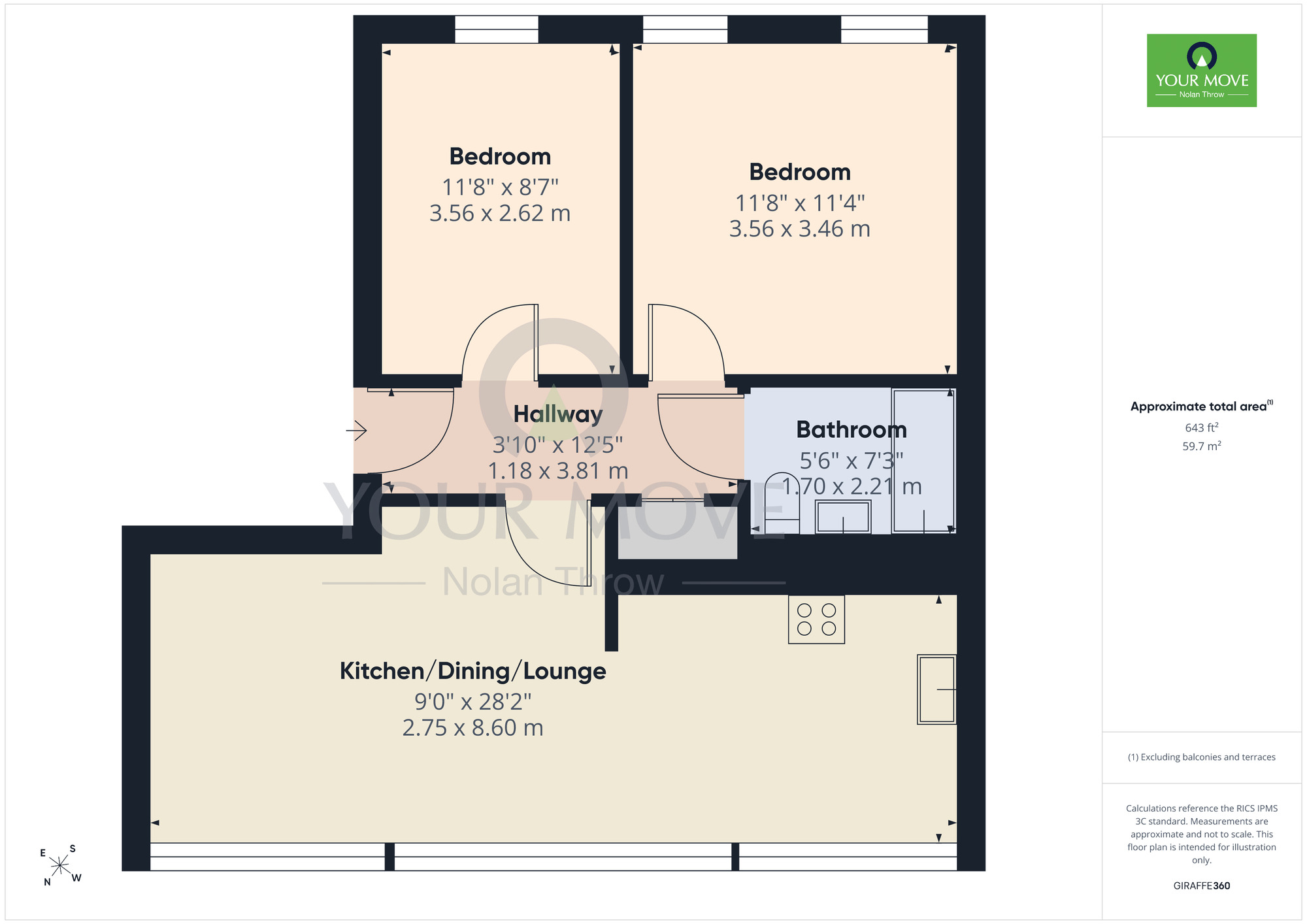 Floorplan of 2 bedroom Flat for sale, Einstein Crescent, Duston, Northamptonshire, NN5