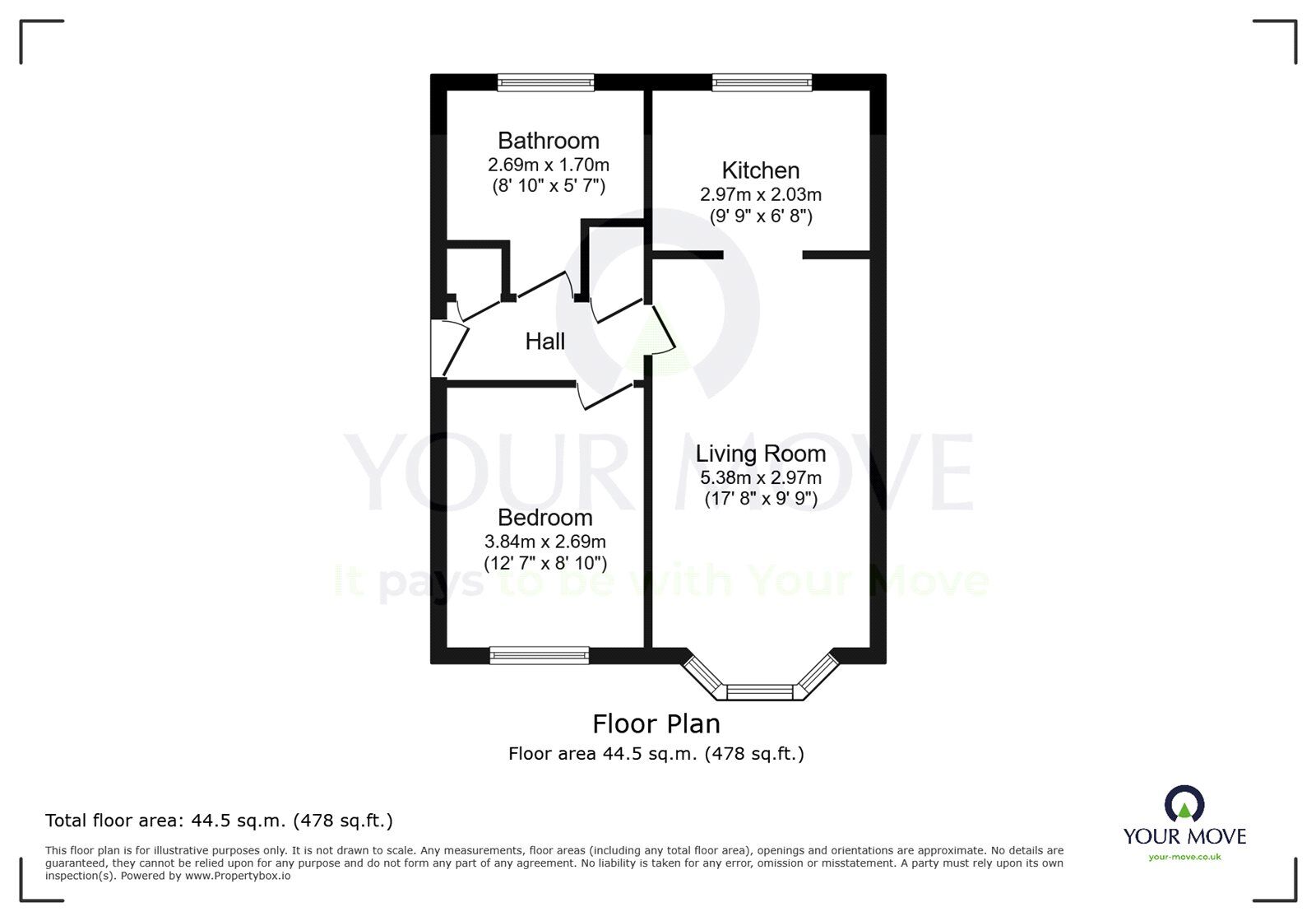 Floorplan of 1 bedroom  Flat for sale, Hudson Close, East Sussex, BN23