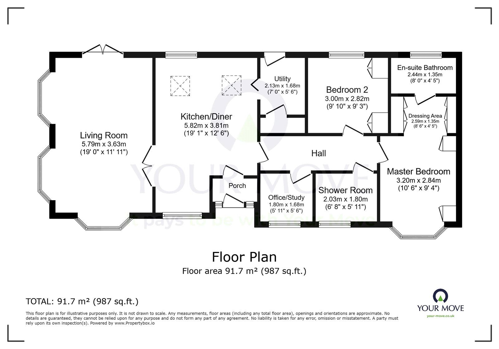 Floorplan of 2 bedroom Detached Property for sale, Eastbourne Heights, Oak Tree Lane, East Sussex, BN23