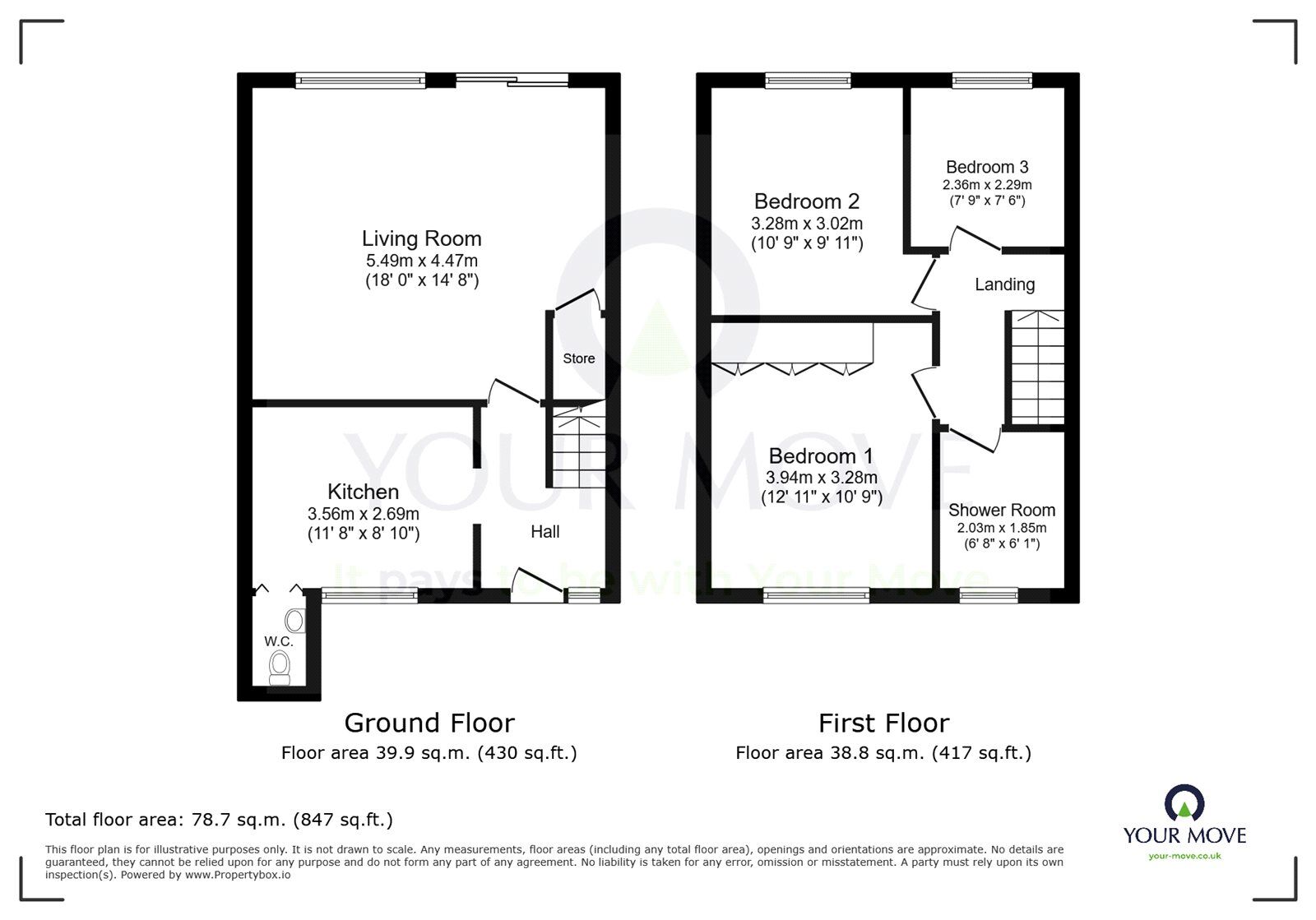 Floorplan of 3 bedroom Mid Terrace House for sale, Rodney Close, Eastbourne, East Sussex, BN23