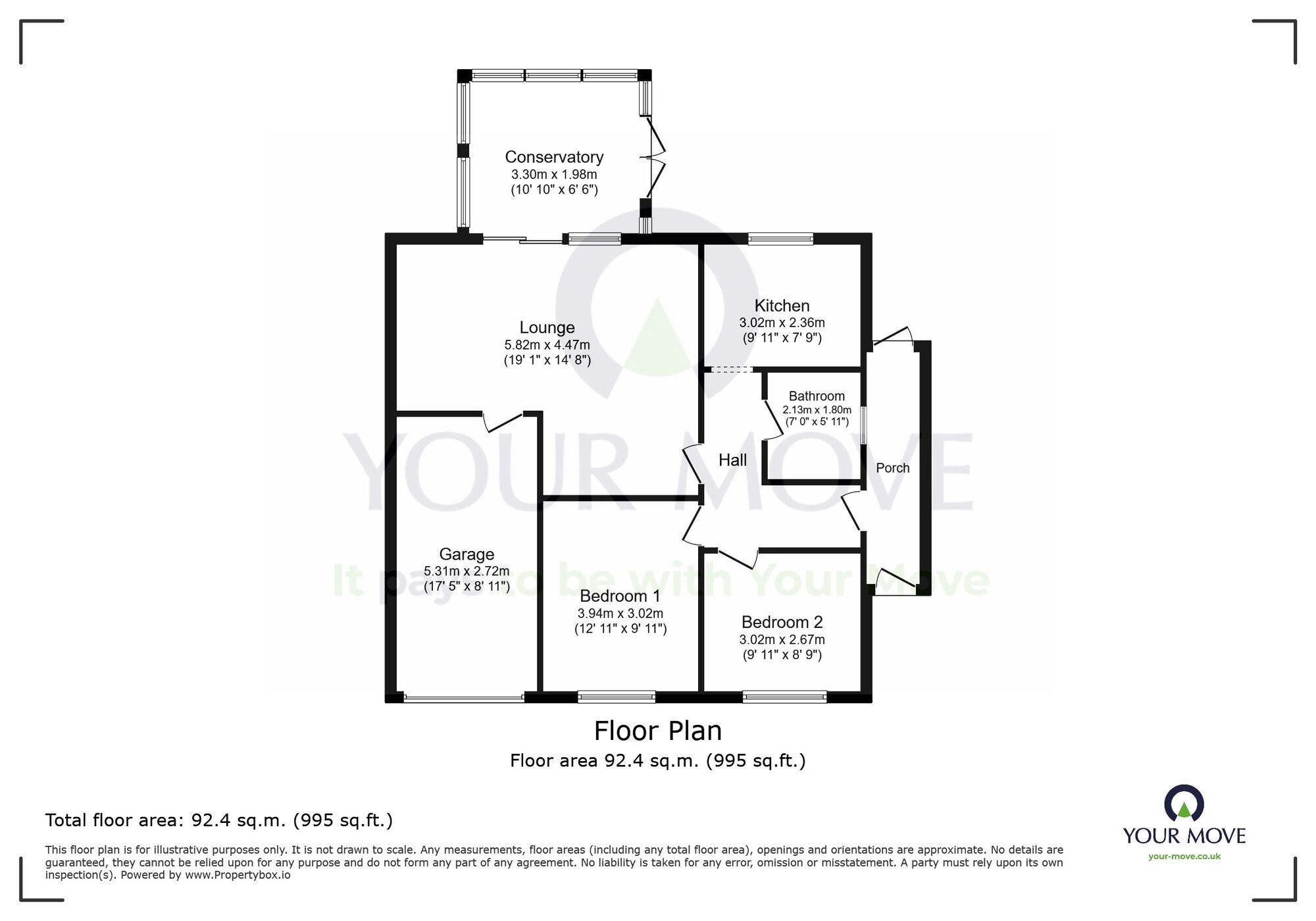 Floorplan of 2 bedroom Semi Detached Bungalow to rent, Plover Close, Eastbourne, East Sussex, BN23