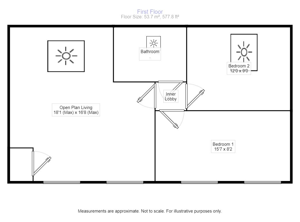 Floorplan of 2 bedroom Flat to rent, Weavers Close, Eastbourne, East Sussex, BN21