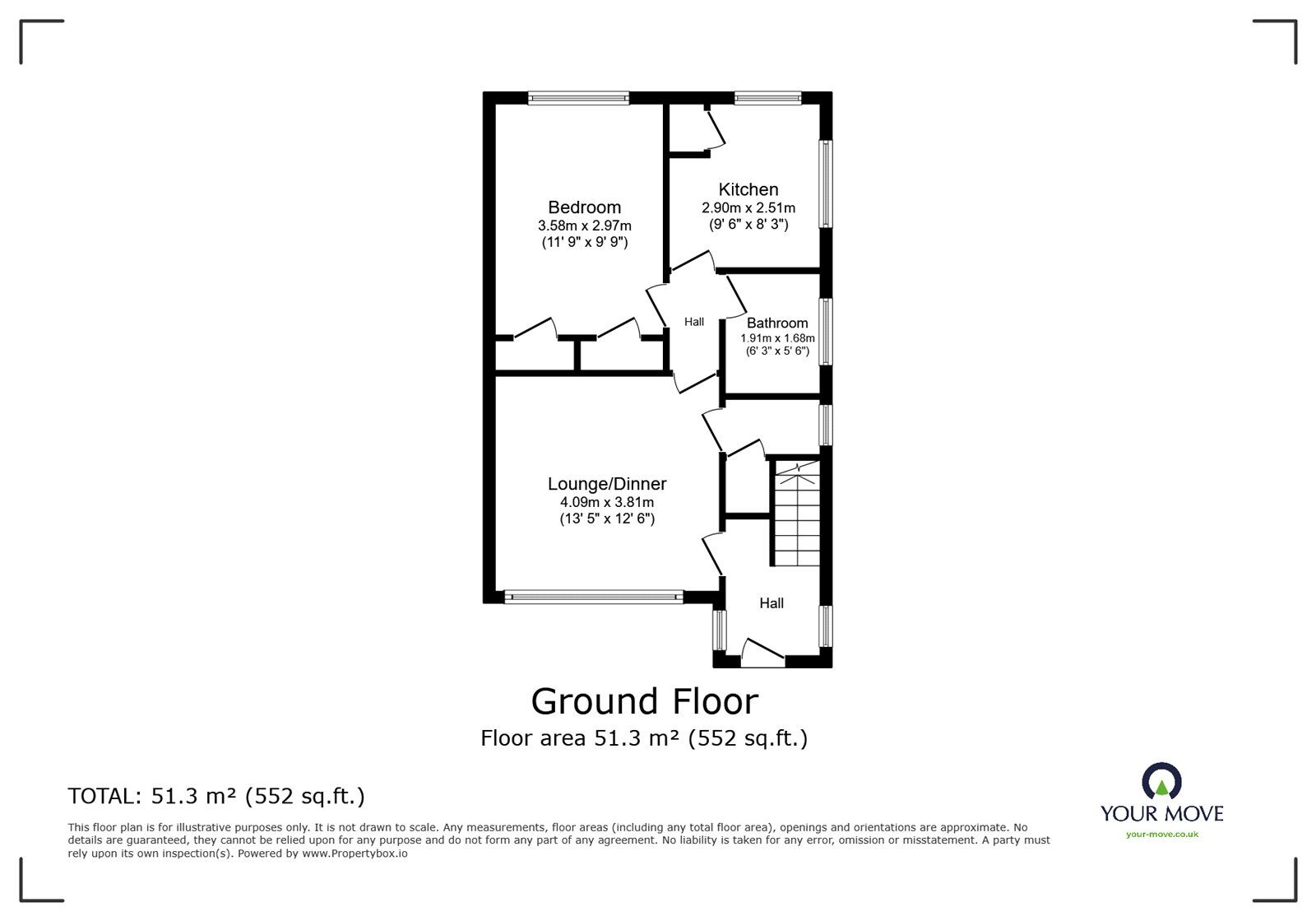 Floorplan of 1 bedroom  Flat to rent, Dallington Road, Eastbourne, East Sussex, BN22
