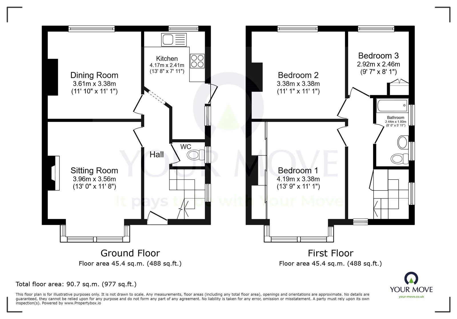 Floorplan of 3 bedroom Semi Detached House for sale, Crunden Road, Eastbourne, East Sussex, BN20