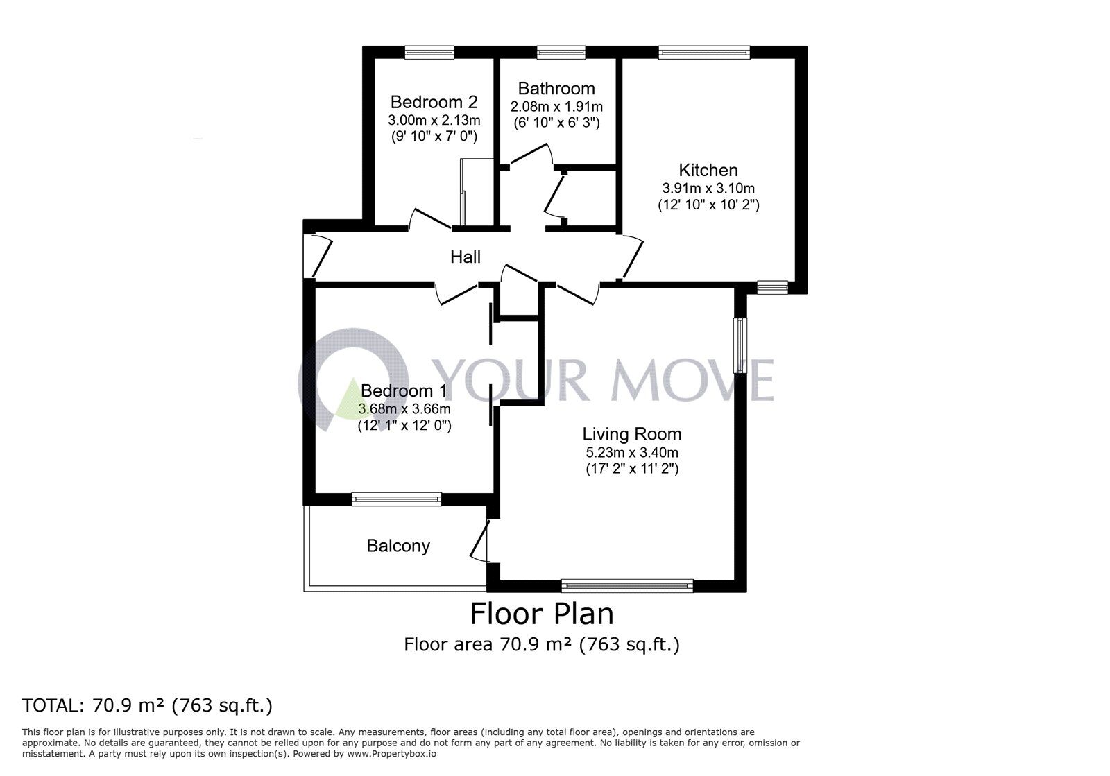 Floorplan of 2 bedroom Flat to rent, Blakes Way, Eastbourne, East Sussex, BN23
