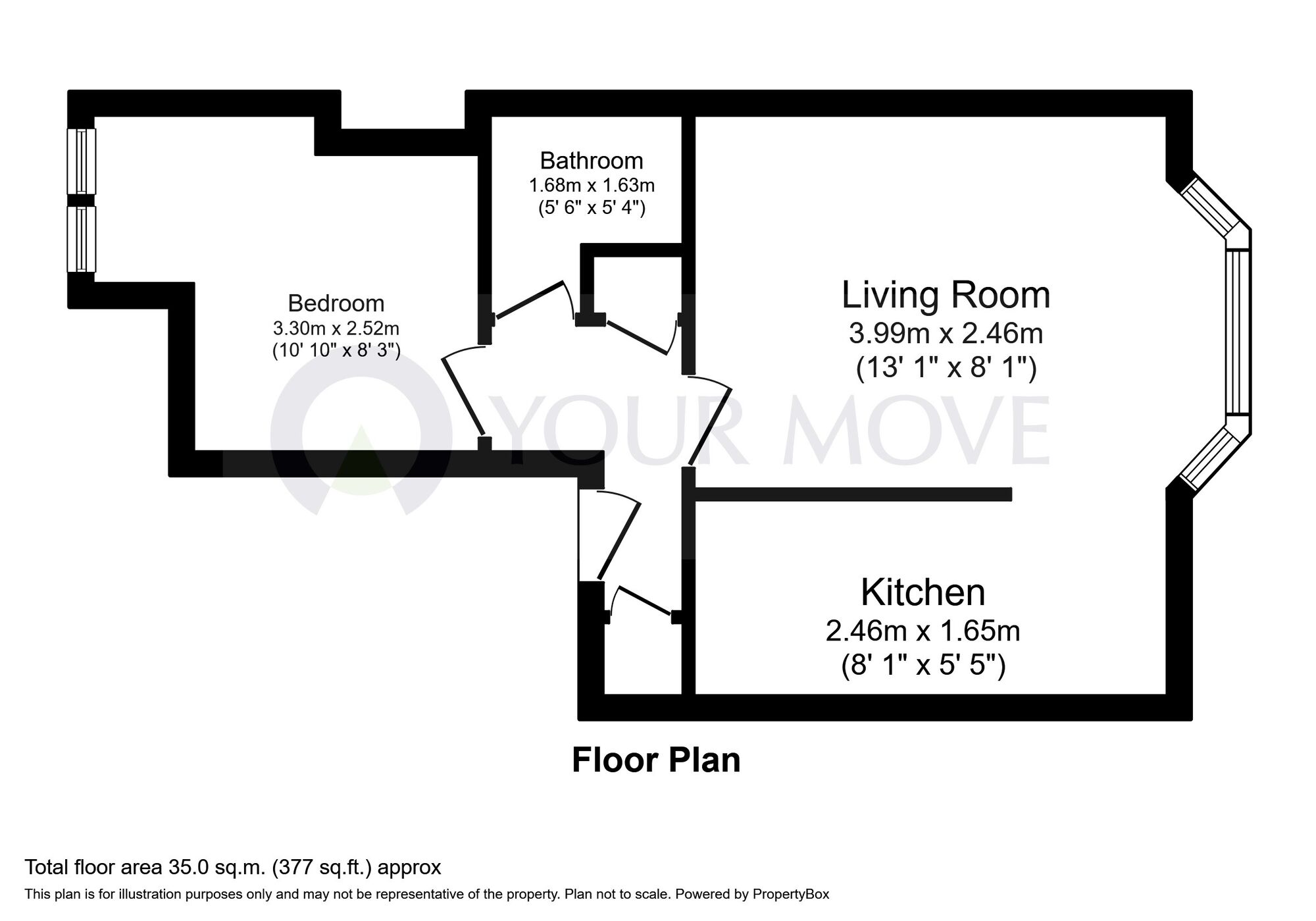 Floorplan of 1 bedroom  Flat to rent, Seaside Road, Eastbourne, East Sussex, BN21
