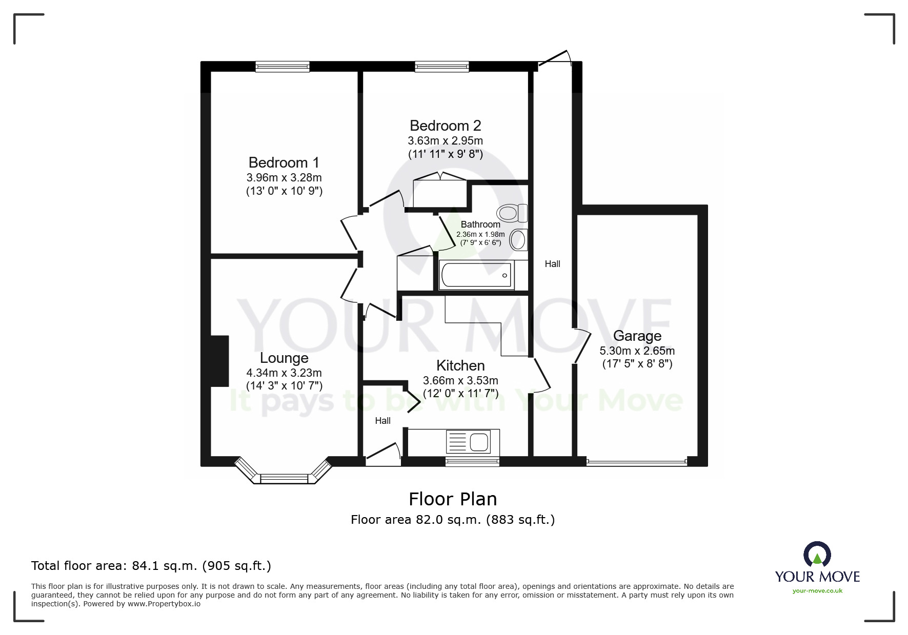 Floorplan of 2 bedroom Semi Detached Bungalow for sale, Percival Crescent, Eastbourne, East Sussex, BN22