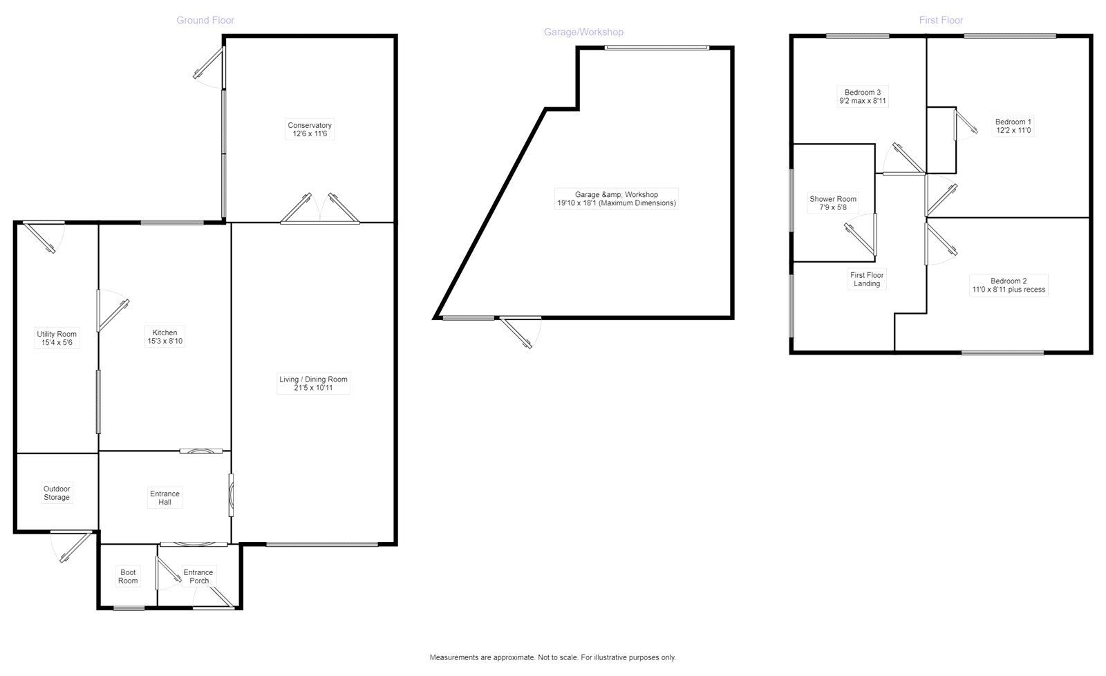 Floorplan of 3 bedroom End Terrace House for sale, Ashgate Road, Eastbourne, East Sussex, BN23