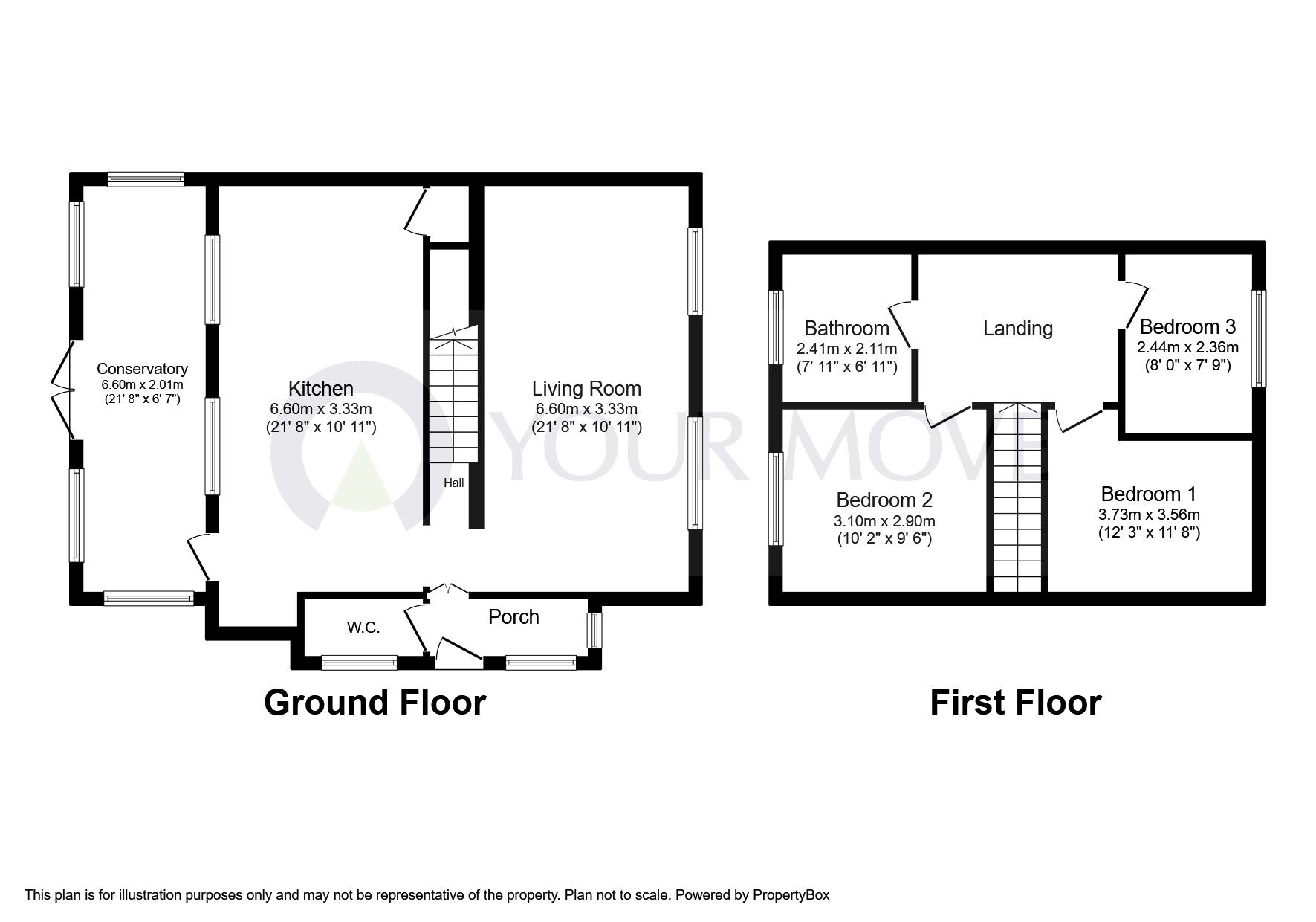 Floorplan of 3 bedroom Semi Detached House for sale, Drake Avenue, Eastbourne, East Sussex, BN23