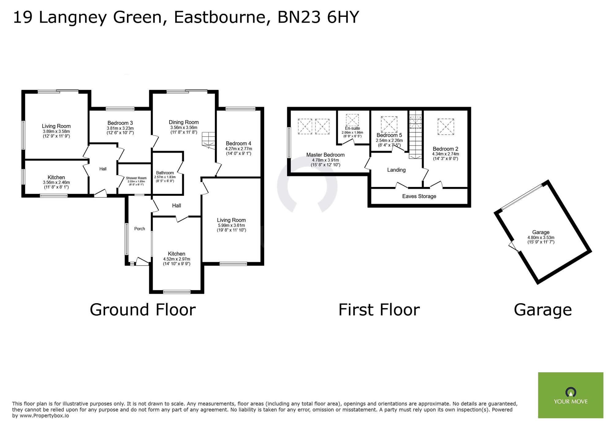 Floorplan of 5 bedroom Semi Detached House for sale, Langney Green, Eastbourne, East Sussex, BN23