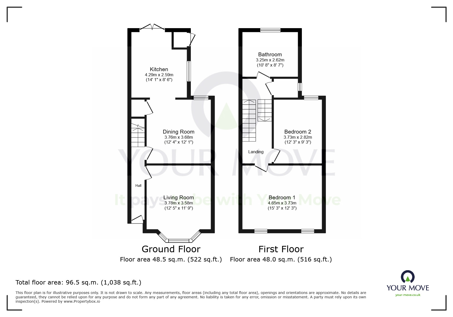 Floorplan of 2 bedroom Mid Terrace House for sale, Clarence Road, Eastbourne, East Sussex, BN22