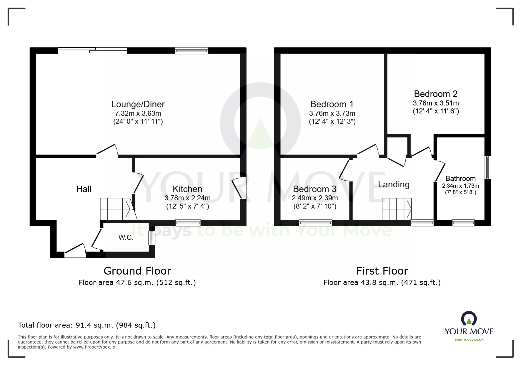 Floorplan of 3 bedroom Detached House for sale, The Rising, Eastbourne, East Sussex, BN23