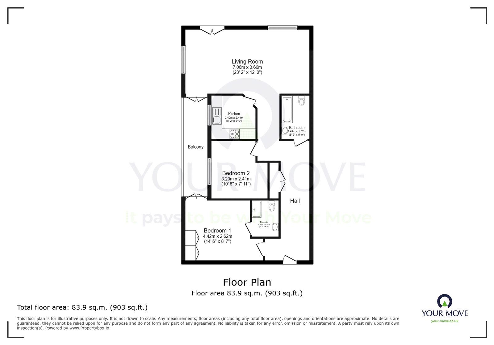 Floorplan of 2 bedroom  Flat for sale, Macquarie Quay, Eastbourne, East Sussex, BN23