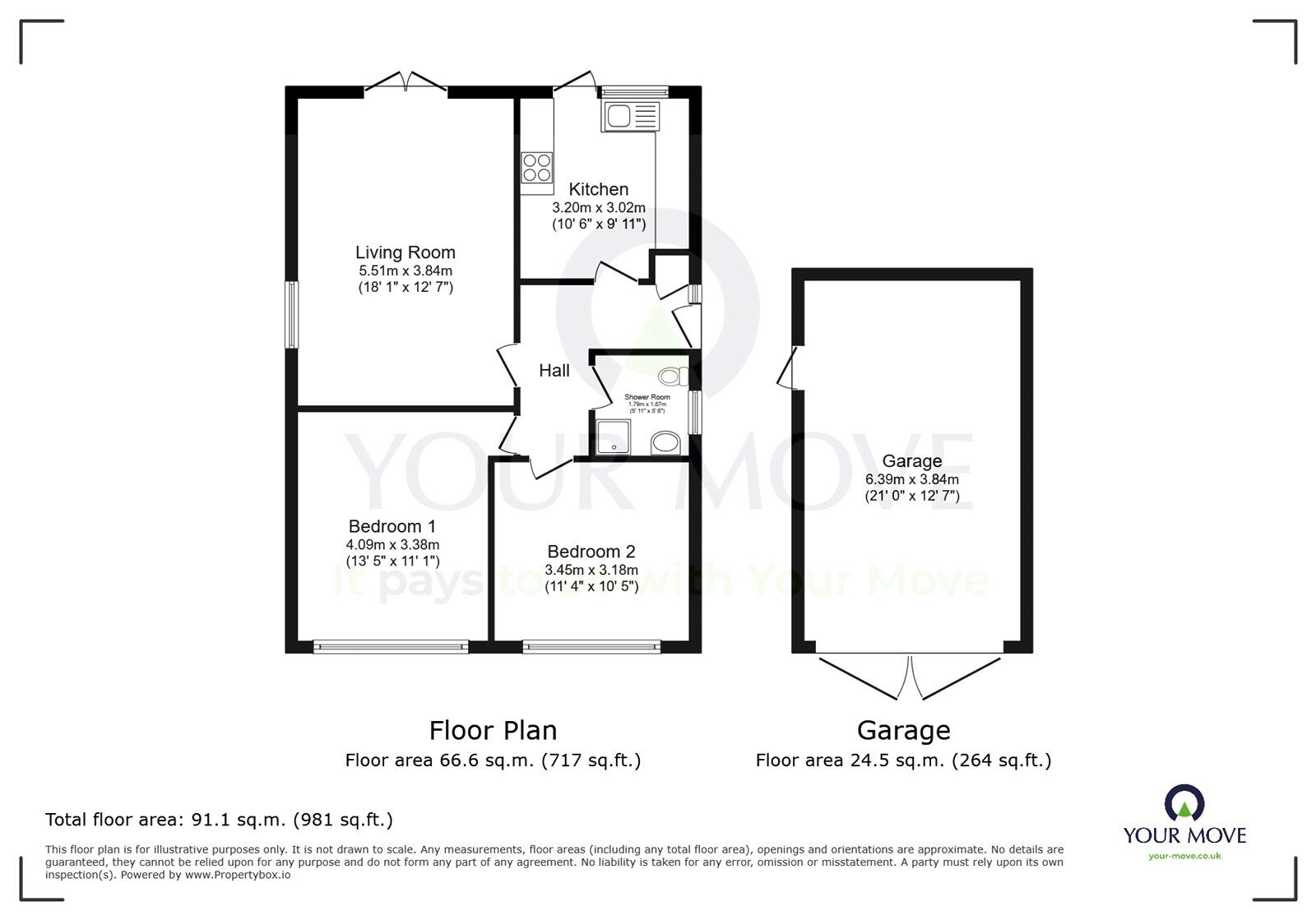 Floorplan of 2 bedroom Detached Bungalow for sale, Mountbatten Drive, Eastbourne, East Sussex, BN23