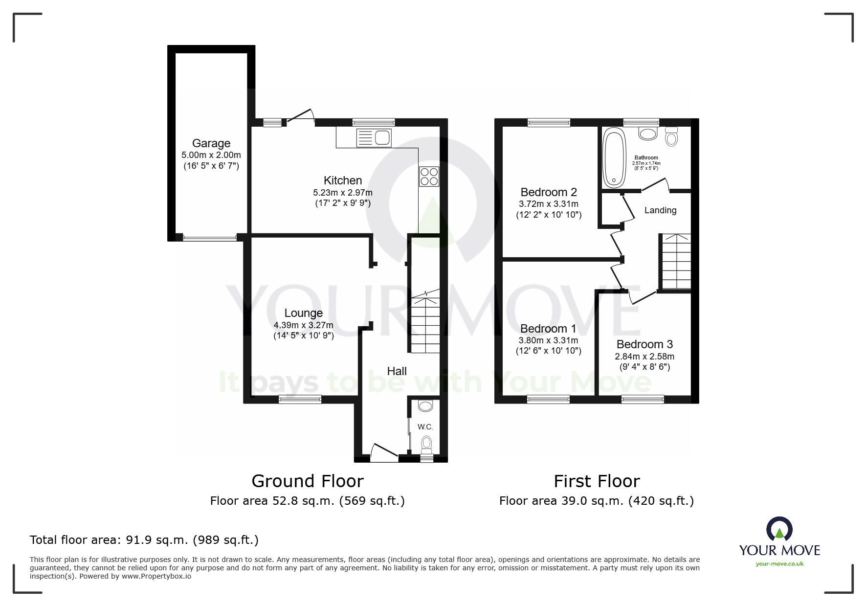 Floorplan of 3 bedroom Semi Detached House for sale, Michelham Close, Eastbourne, East Sussex, BN23