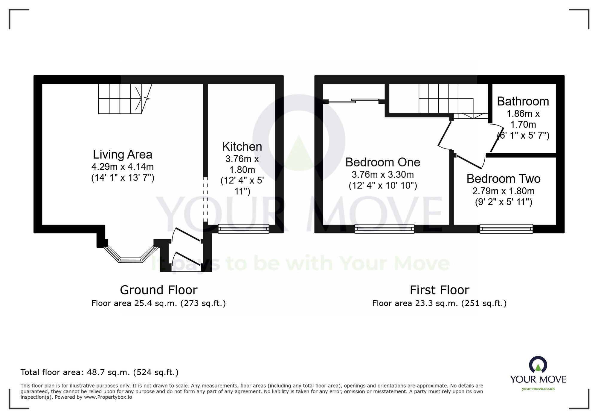 Floorplan of 2 bedroom Mid Terrace House for sale, Plymouth Close, Eastbourne, East Sussex, BN23