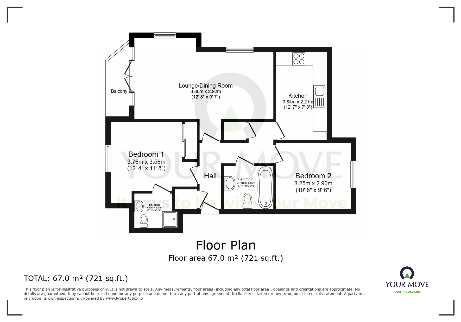 Floorplan of 2 bedroom  Flat for sale, St. Kitts Drive, Eastbourne, East Sussex, BN23