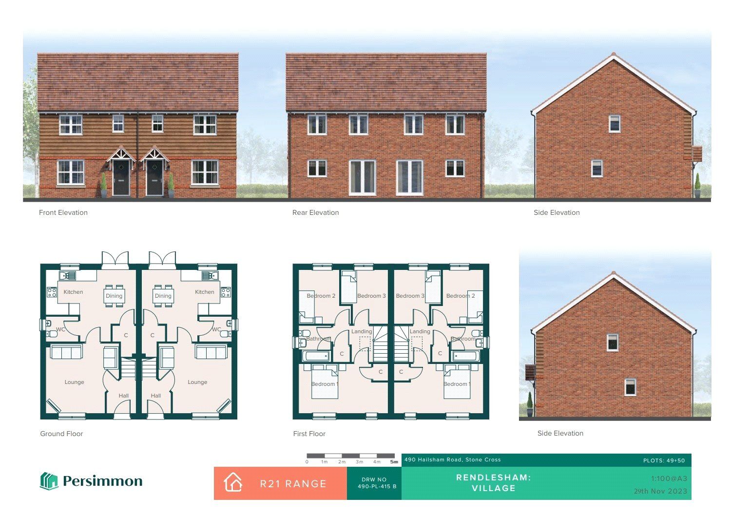 Floorplan of 3 bedroom Semi Detached House for sale, Gander Way, Stone Cross, East Sussex, BN24