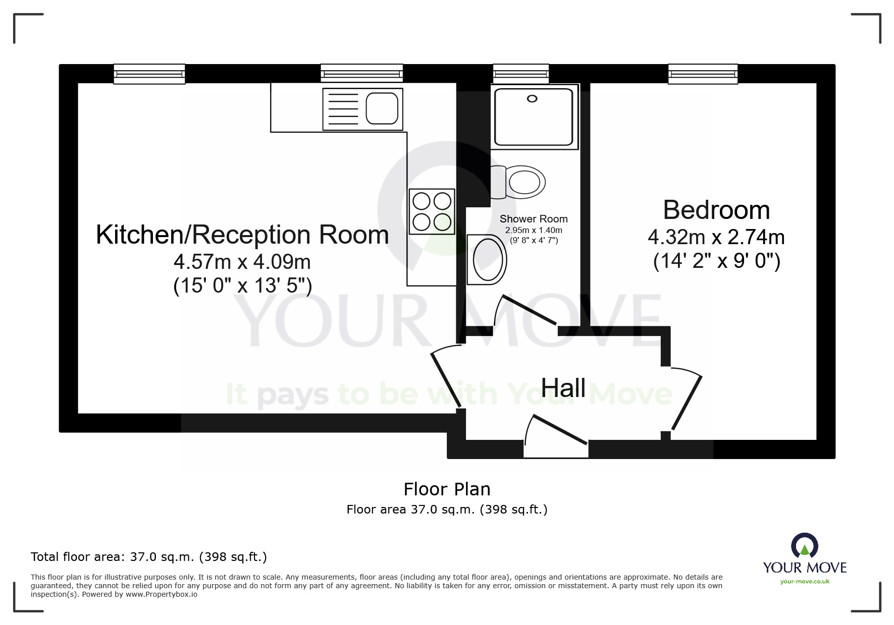 Floorplan of 1 bedroom  Flat for sale, Upperton Road, Eastbourne, East Sussex, BN21