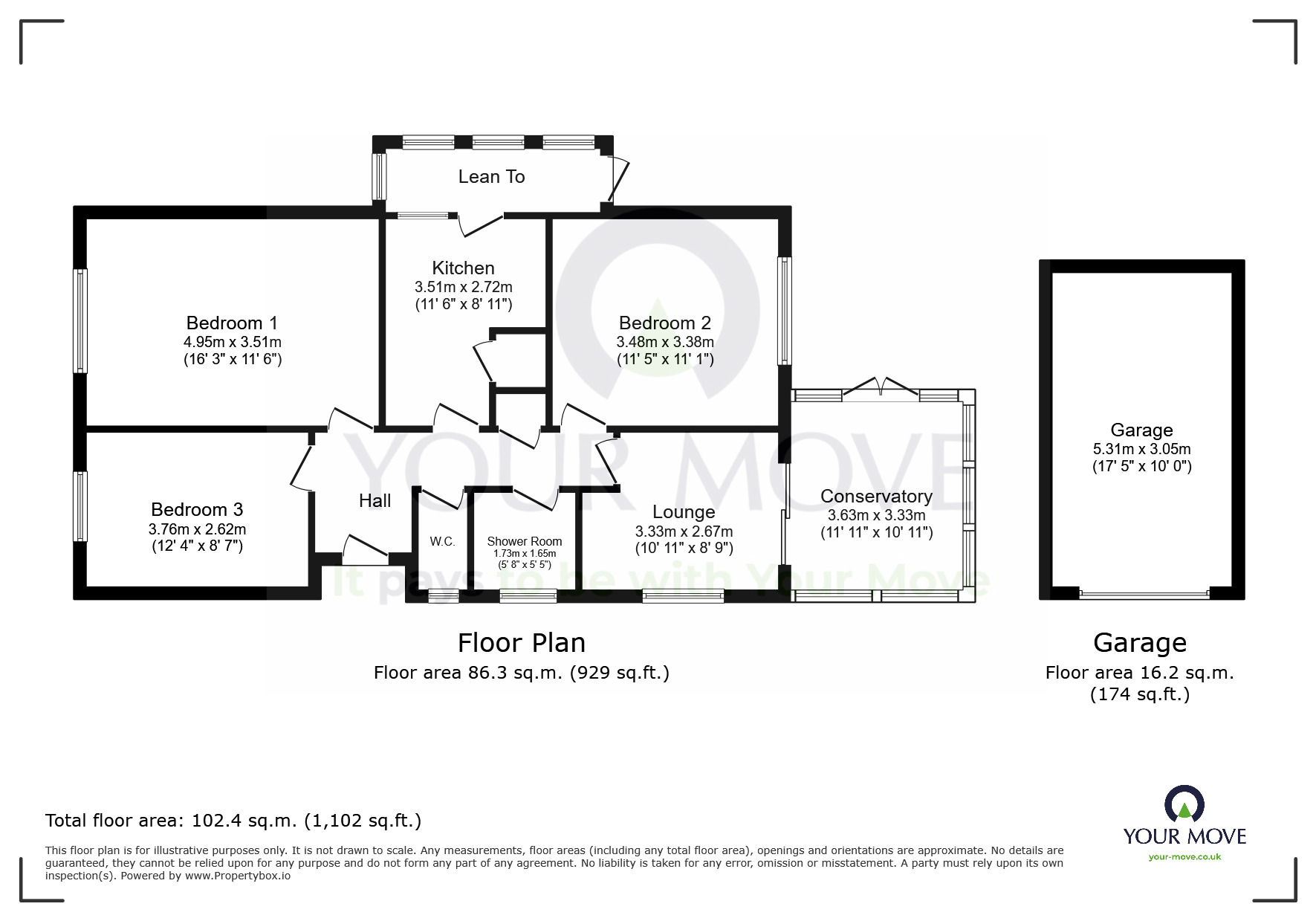 Floorplan of 3 bedroom Detached Bungalow for sale, Tolkien Road, Eastbourne, East Sussex, BN23