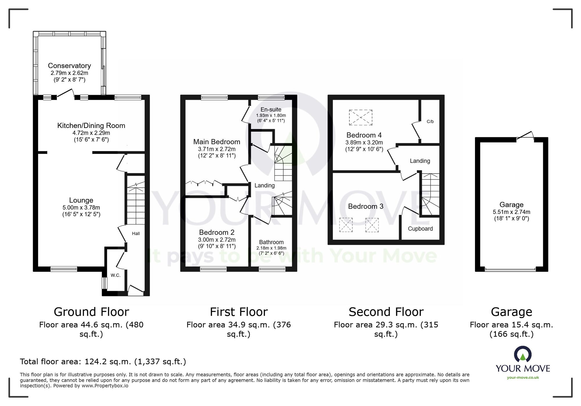 Floorplan of 4 bedroom Semi Detached House for sale, Cabot Close, Eastbourne, East Sussex, BN23