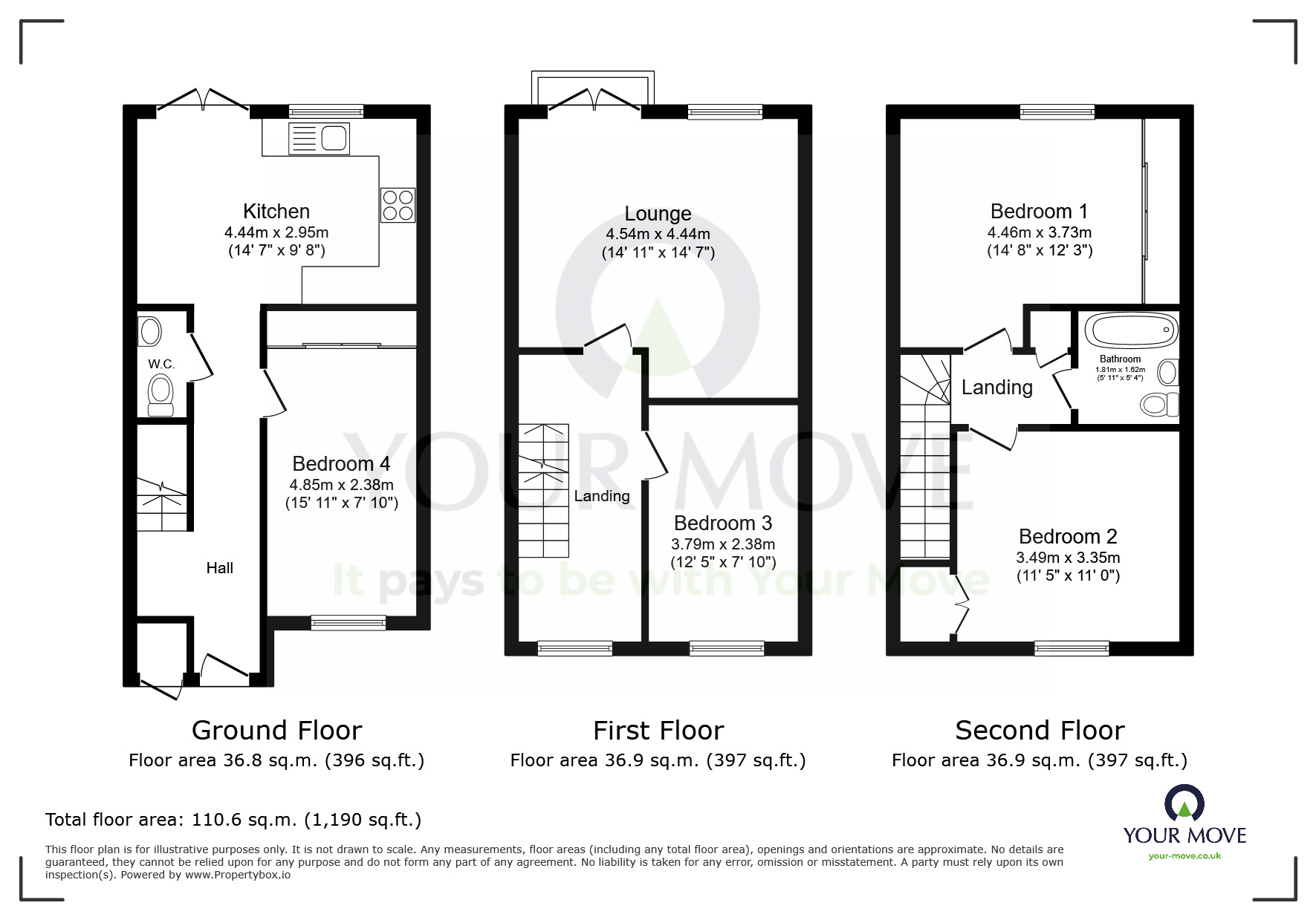 Floorplan of 3 bedroom Semi Detached House for sale, St. Lucia Walk, Eastbourne, East Sussex, BN23