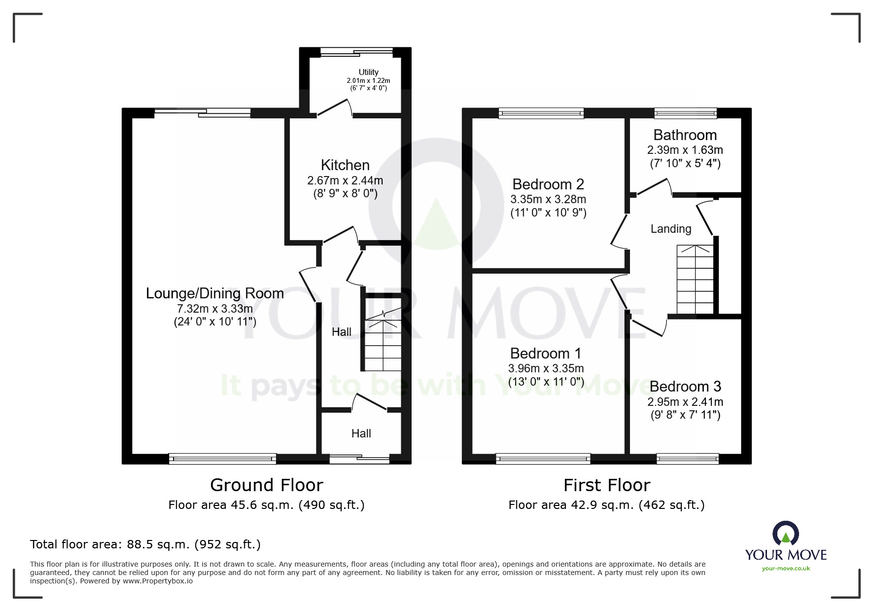 Floorplan of 3 bedroom Mid Terrace House for sale, Princes Road, Eastbourne, East Sussex, BN23